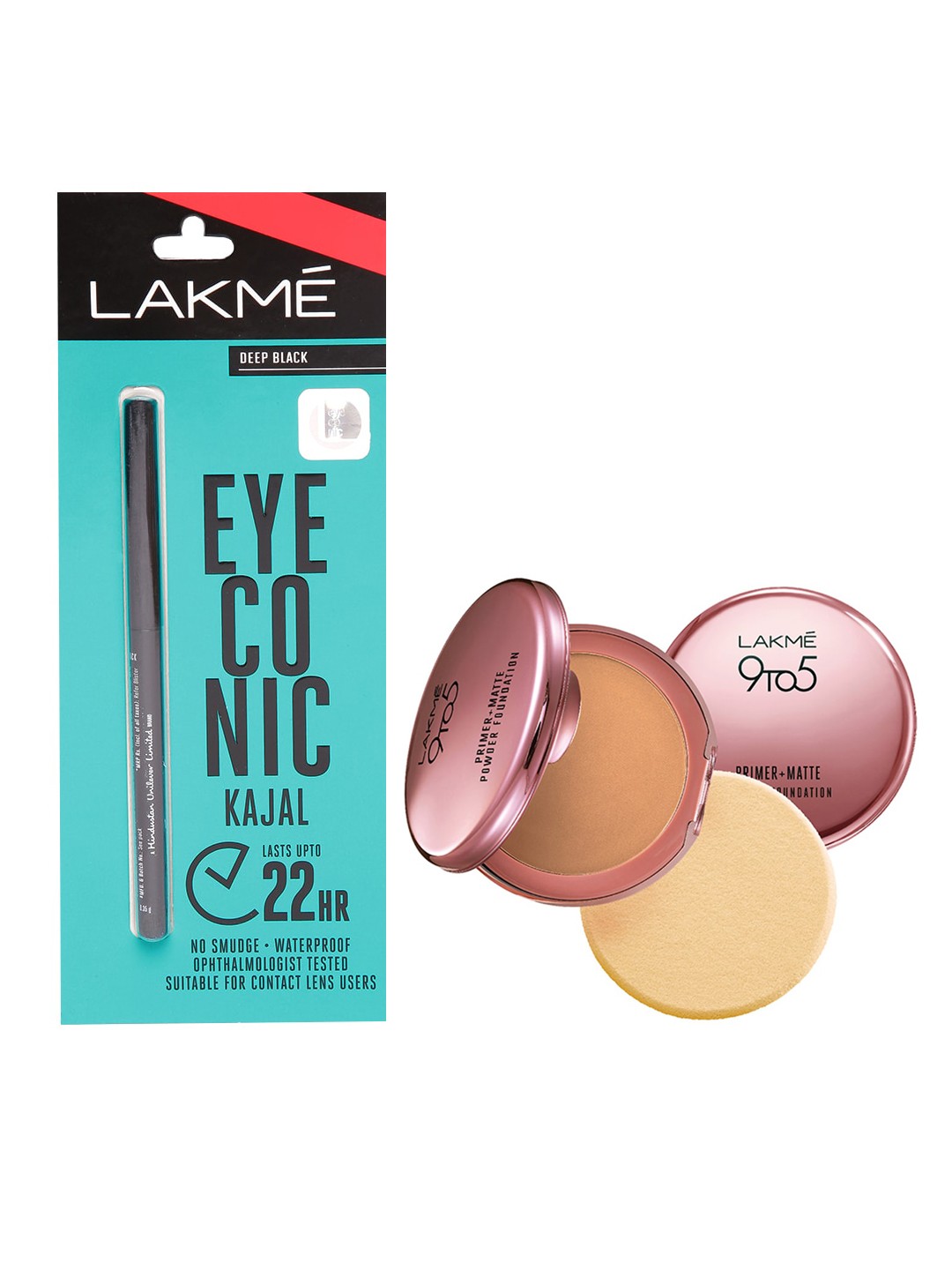 

Lakme Set of 2 Compact & Kajal, Beige