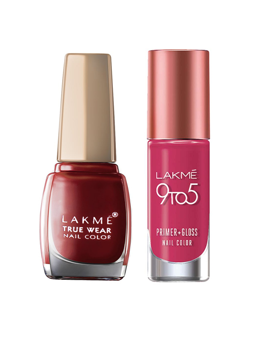 

Lakme Set of True Wear & 9TO5 Primer-Gloss Nail Color, Magenta
