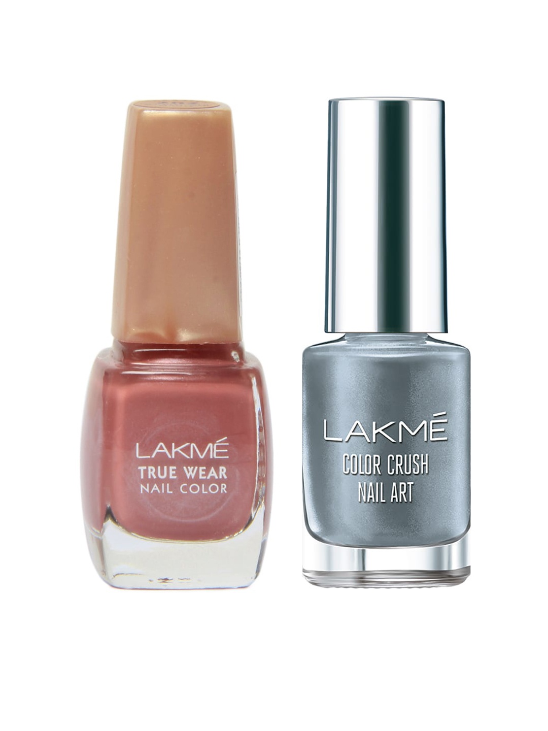 

Lakme Set of True Wear & Nail Art Color Crush Nail Polish, Grey