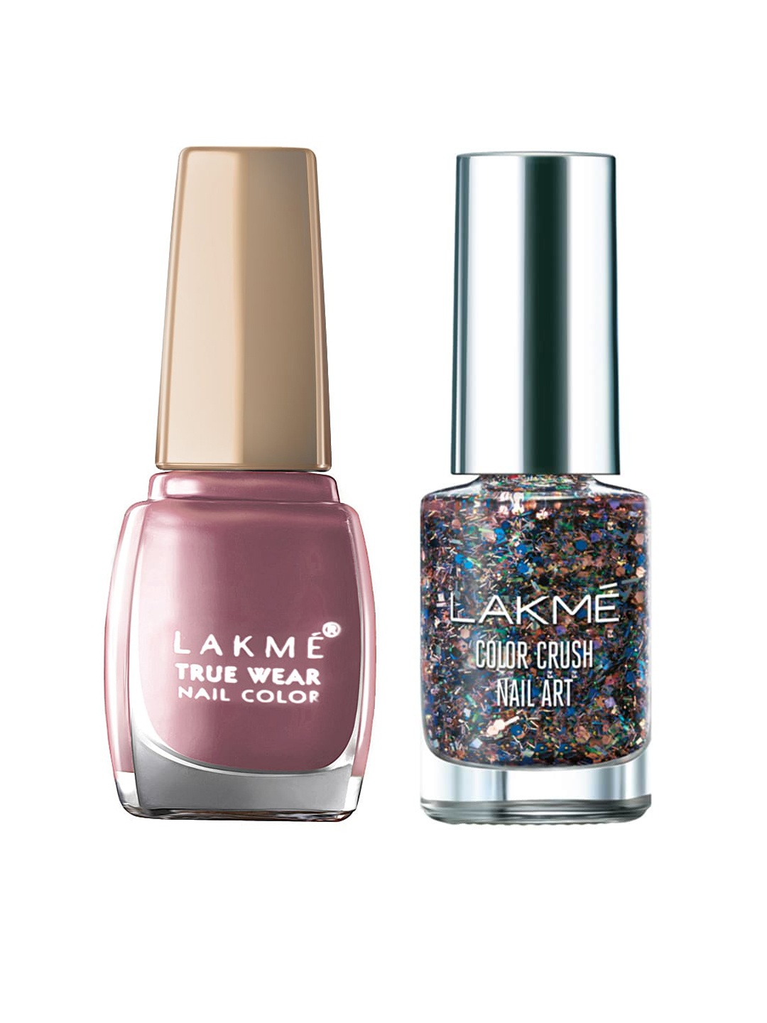 

Lakme Set of True Wear Freespirit & Nail Art Color Crush Nail Polish, Multi