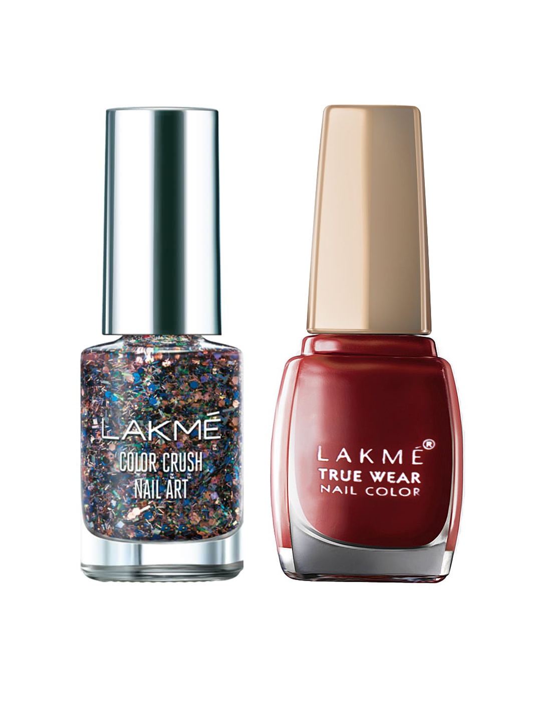 

Lakme Set of True Wear & Nail Art Color Crush Nail Polish, Multi