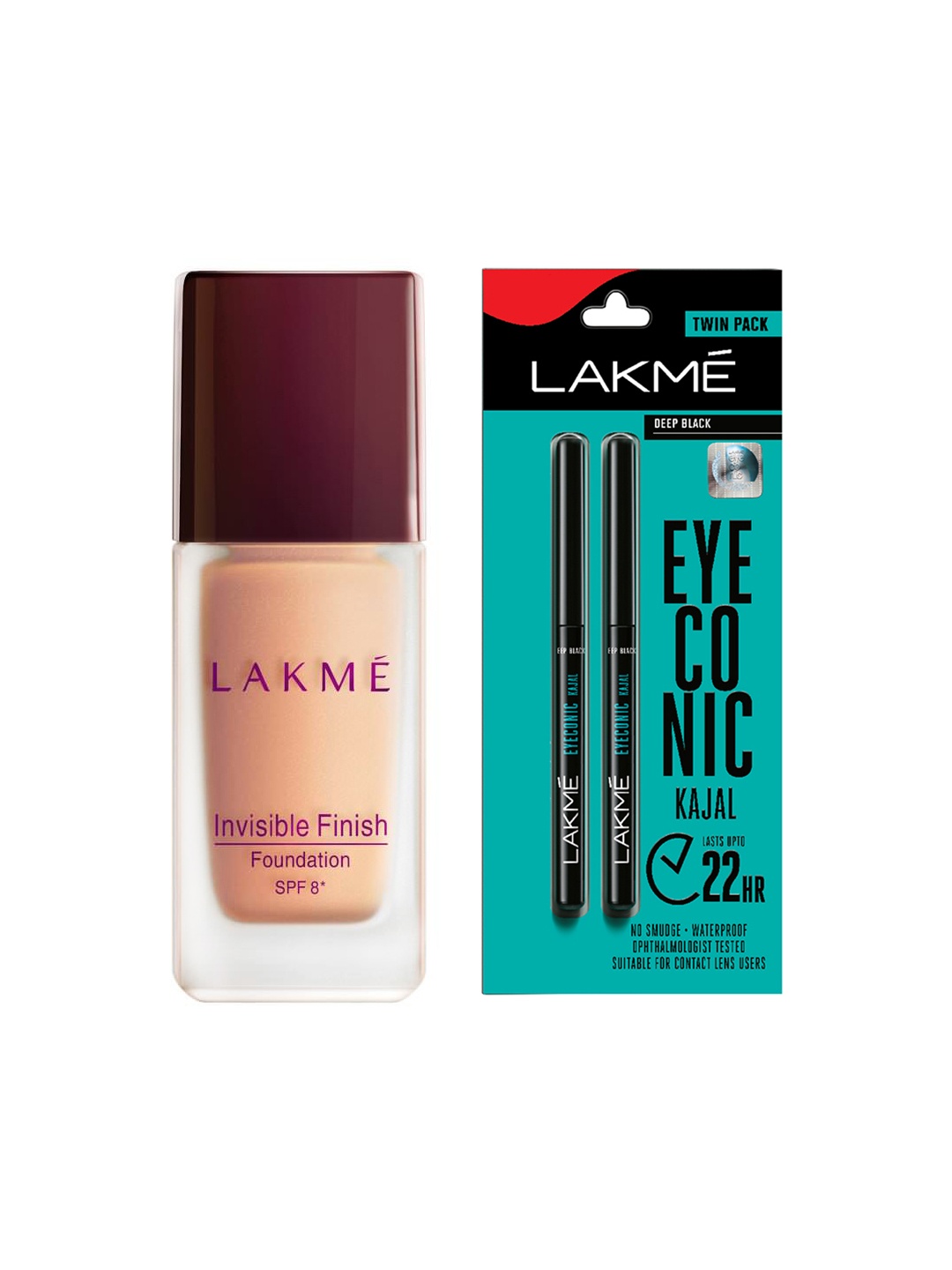 

Lakme Set of 2 Kajal & Foundation, Black