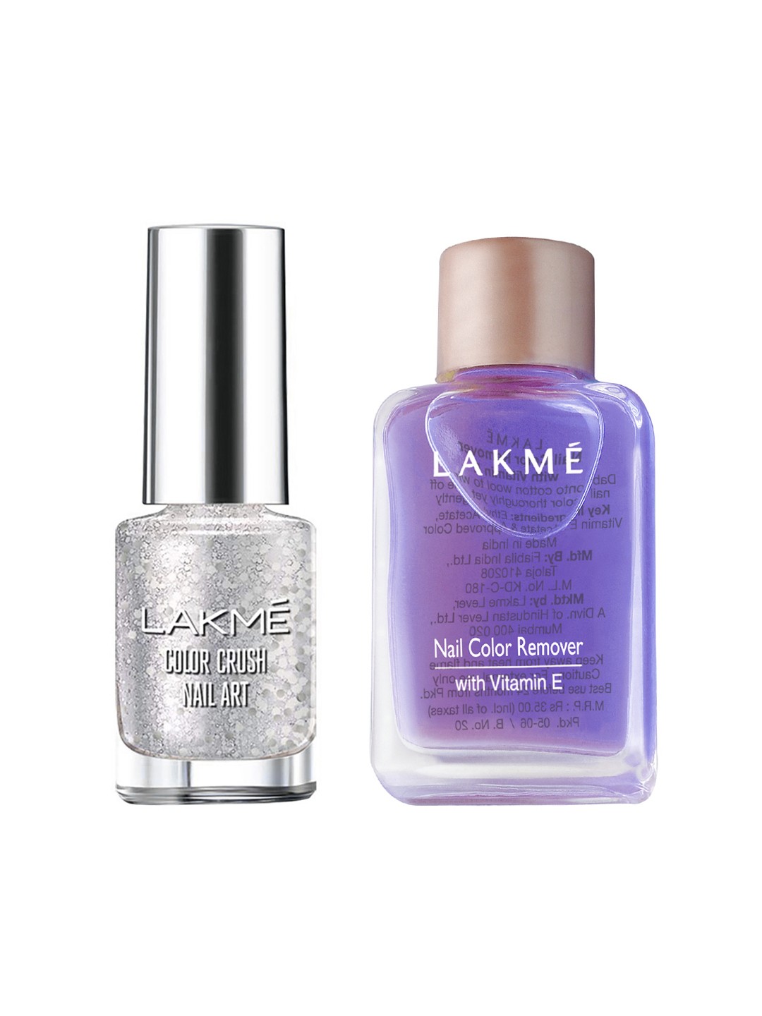 

Lakme Set of Nail Art & Nail Colour Remover, Silver