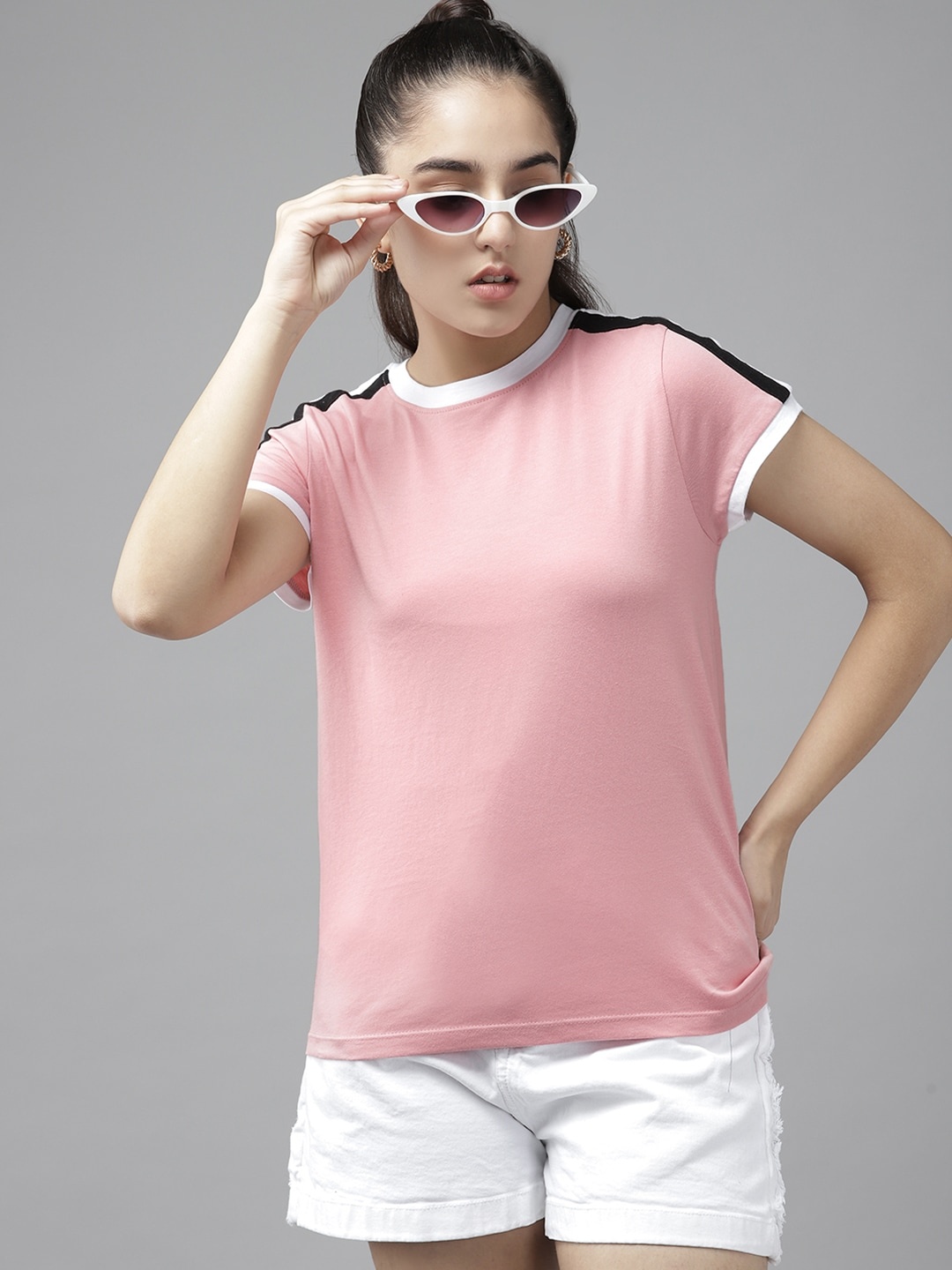 

UTH by Roadster Girls Pink Extended Sleeves Pure Cotton T-shirt