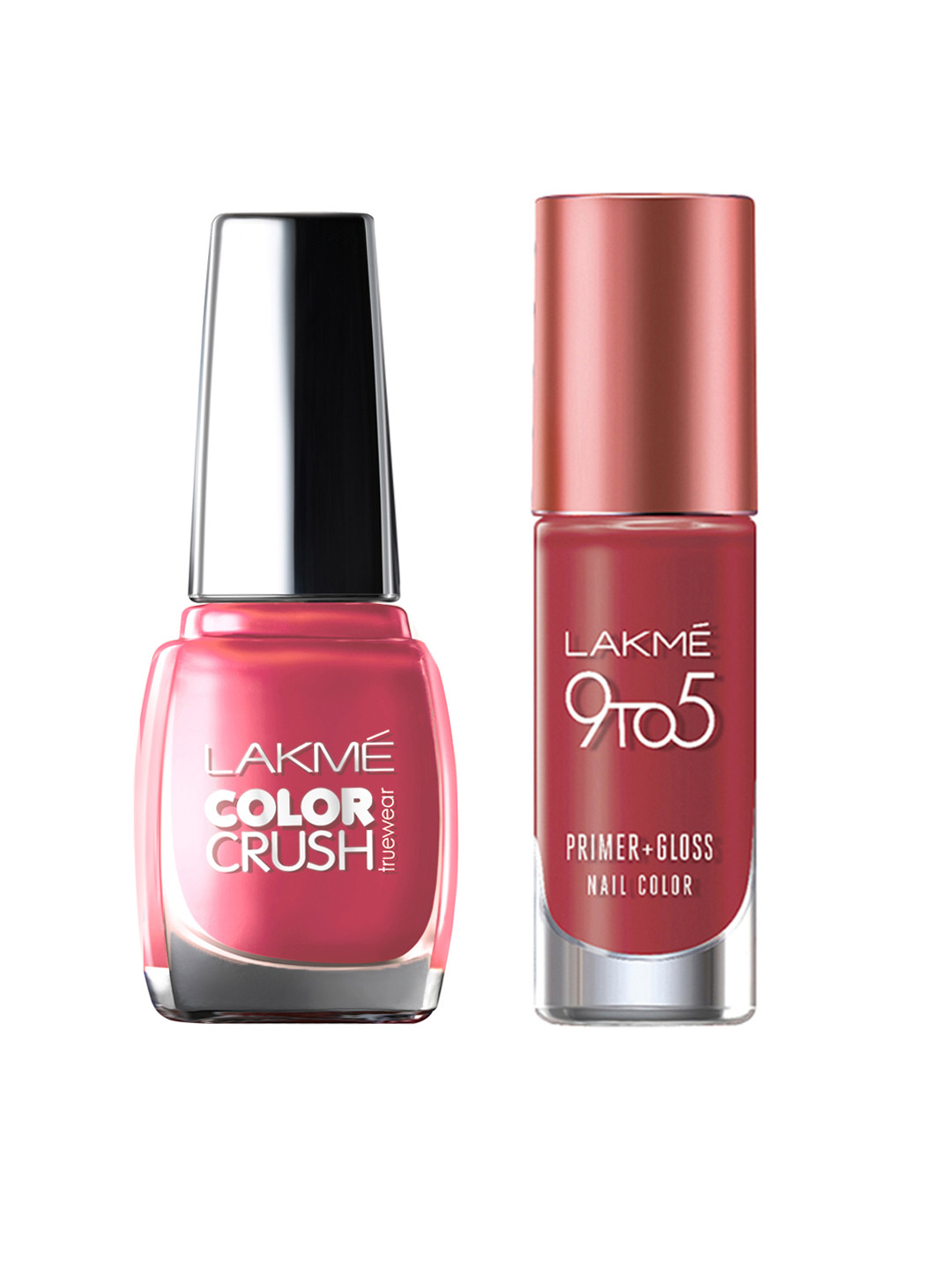 

Lakme Set of True Wear Color Crush Nail Polish & 9 to 5 Primer Gloss Nail Color, Red