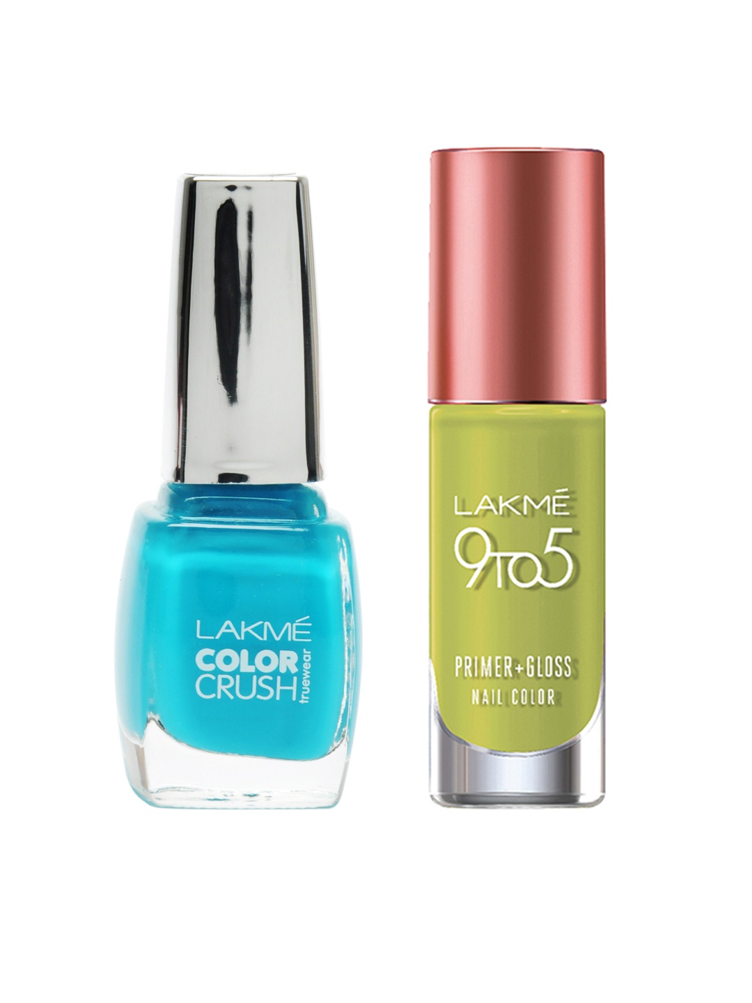 

Lakme Set of True Wear Color Crush Nail Polish & 9 to 5 Primer Gloss Nail Color, Lime green