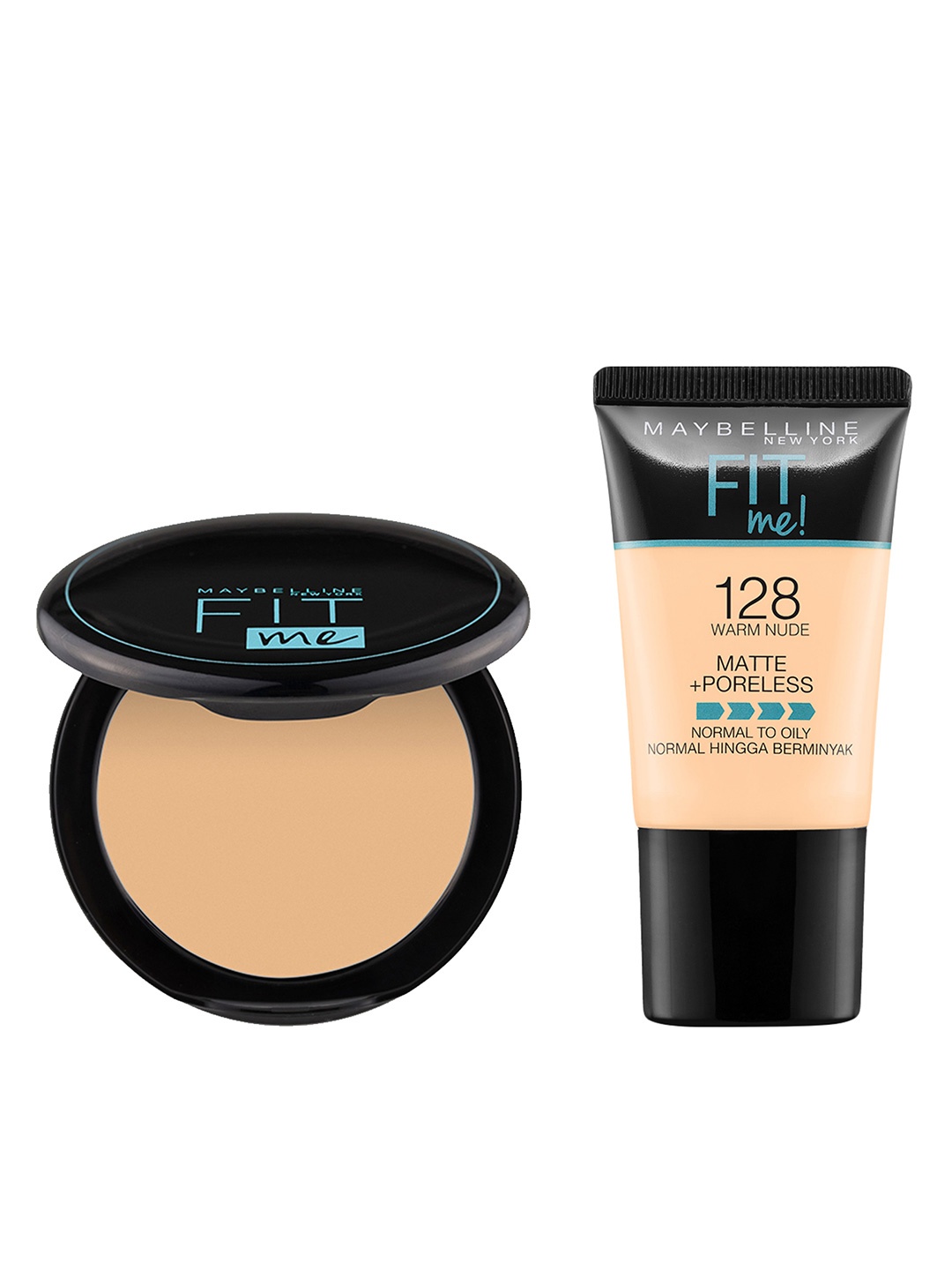 

Maybelline Set of Fit Me Matte Poreless Liquid Foundation & Oil Control Compact, Nude