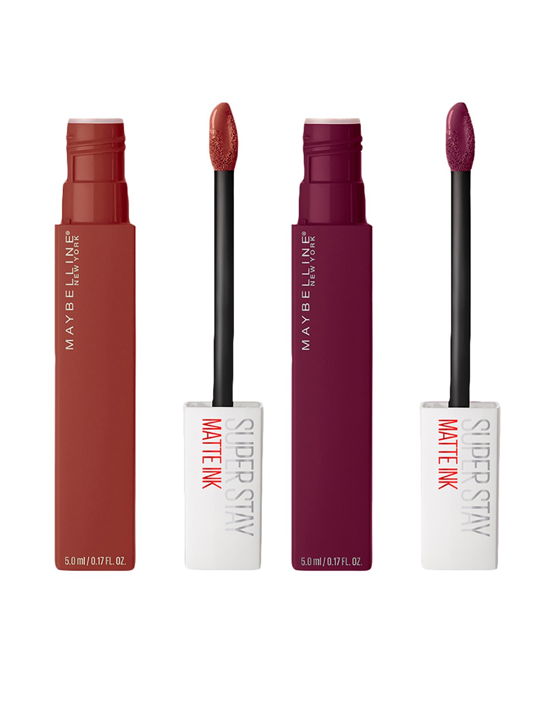 

Maybelline Set of 2 New York Super Stay Matte Ink Liquid Lipsticks - Transformer & Seeker, Brown