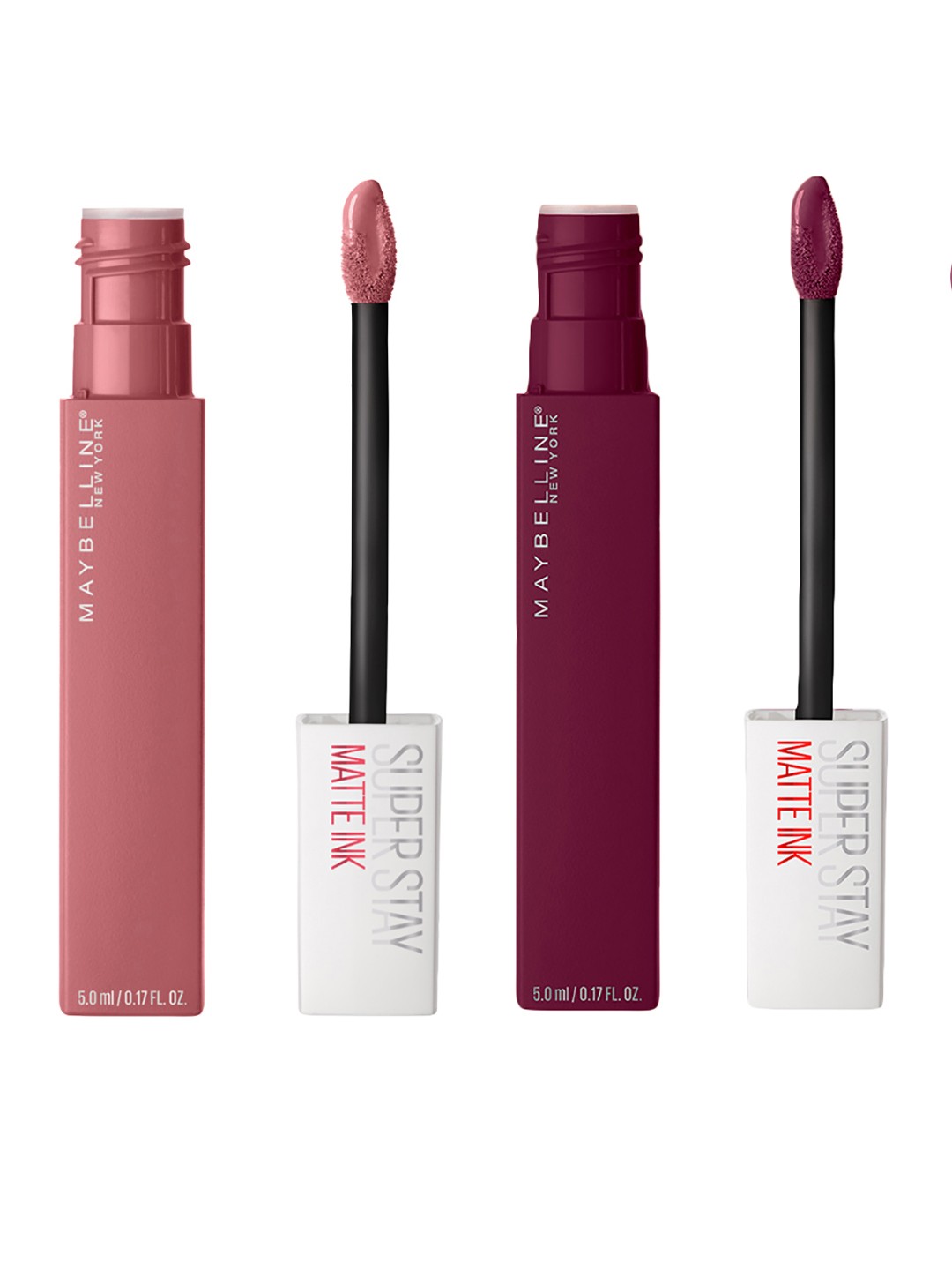 

Maybelline New York Set of 2 Super Stay Matte Ink Lipsticks- Transformer & Self Starter, Brown