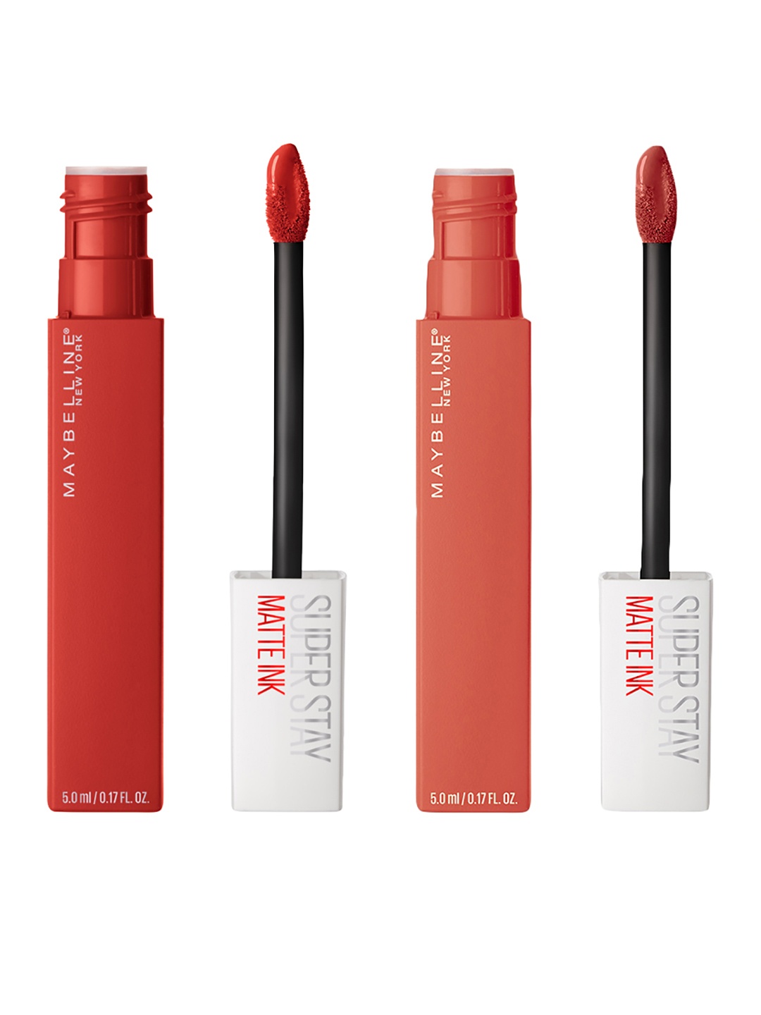 

Maybelline New York Set of 2 Super Stay Matte Ink Lipsticks- Dancer 118 & Versatile 210, Rust