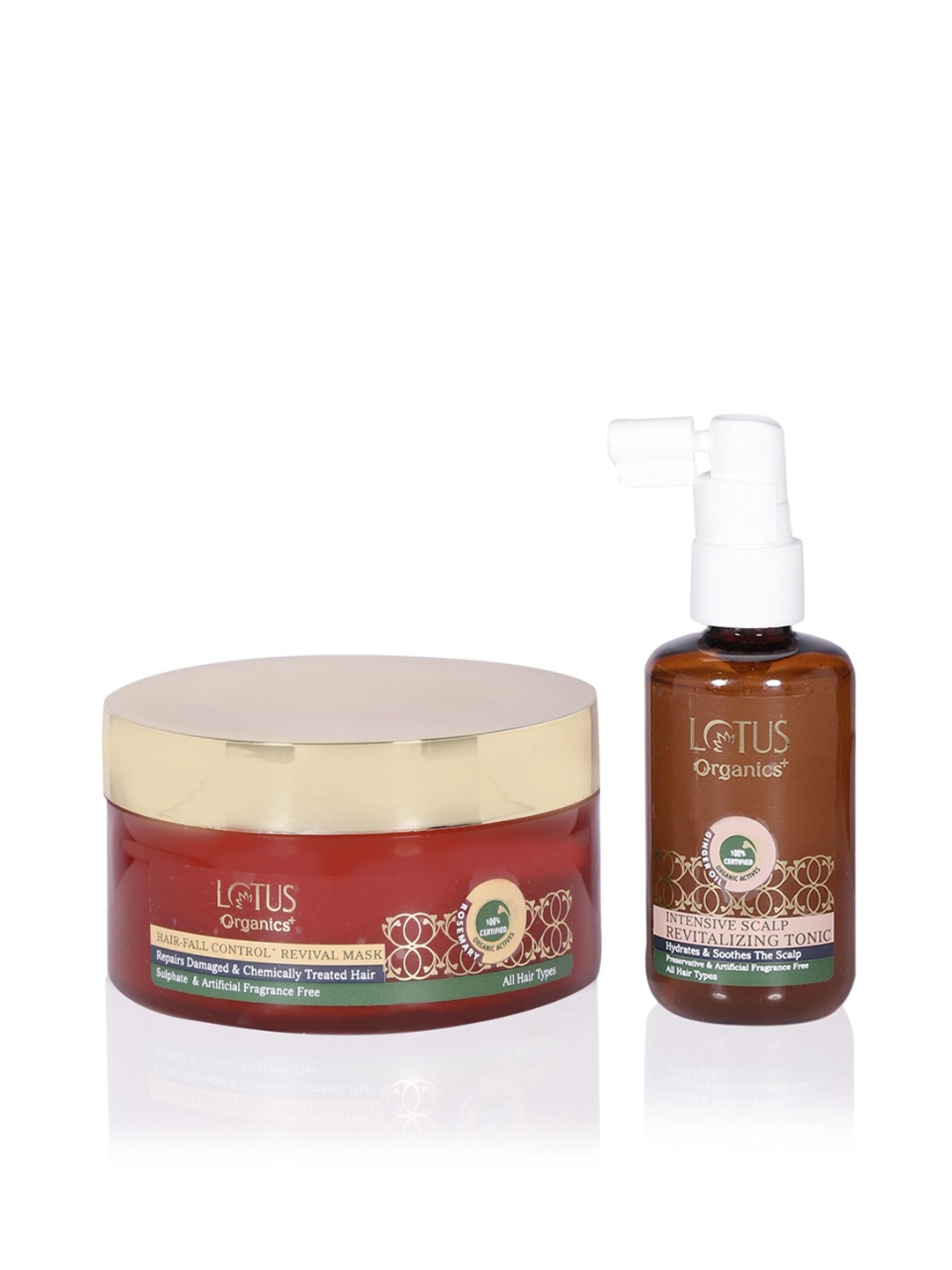

Lotus Organics Set of Organics Hair Mask & Hair Serum, Transparent