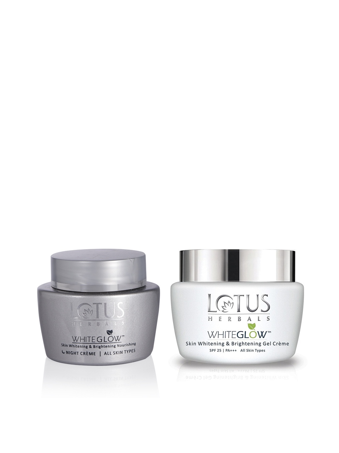 

Lotus Herbals Set of Nourishing Night Creme & Brightening SPF 25++ Gel Creme, White