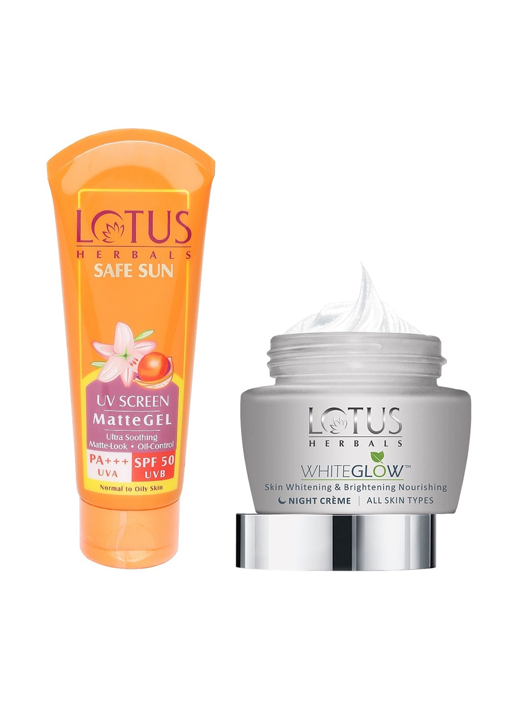 

Lotus Herbals Sustainable Set of Sunscreen & Night Creme, Orange