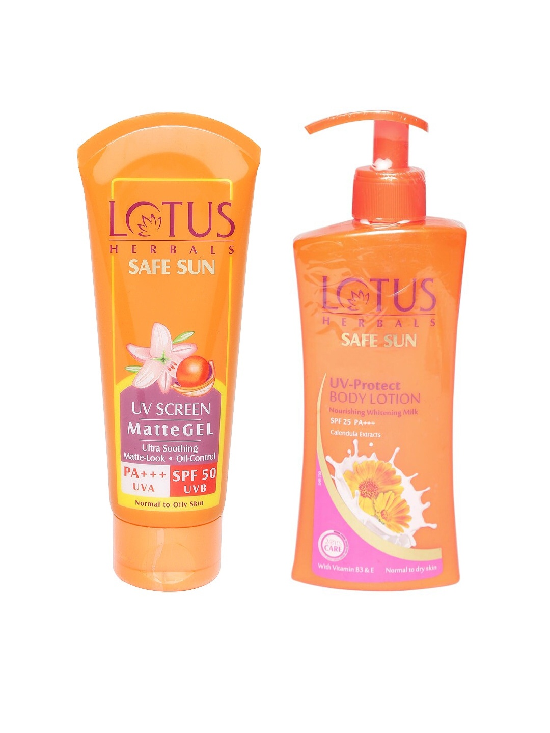 

Lotus Herbals Sustainable Set of Sunscreen & Body Lotion, Orange