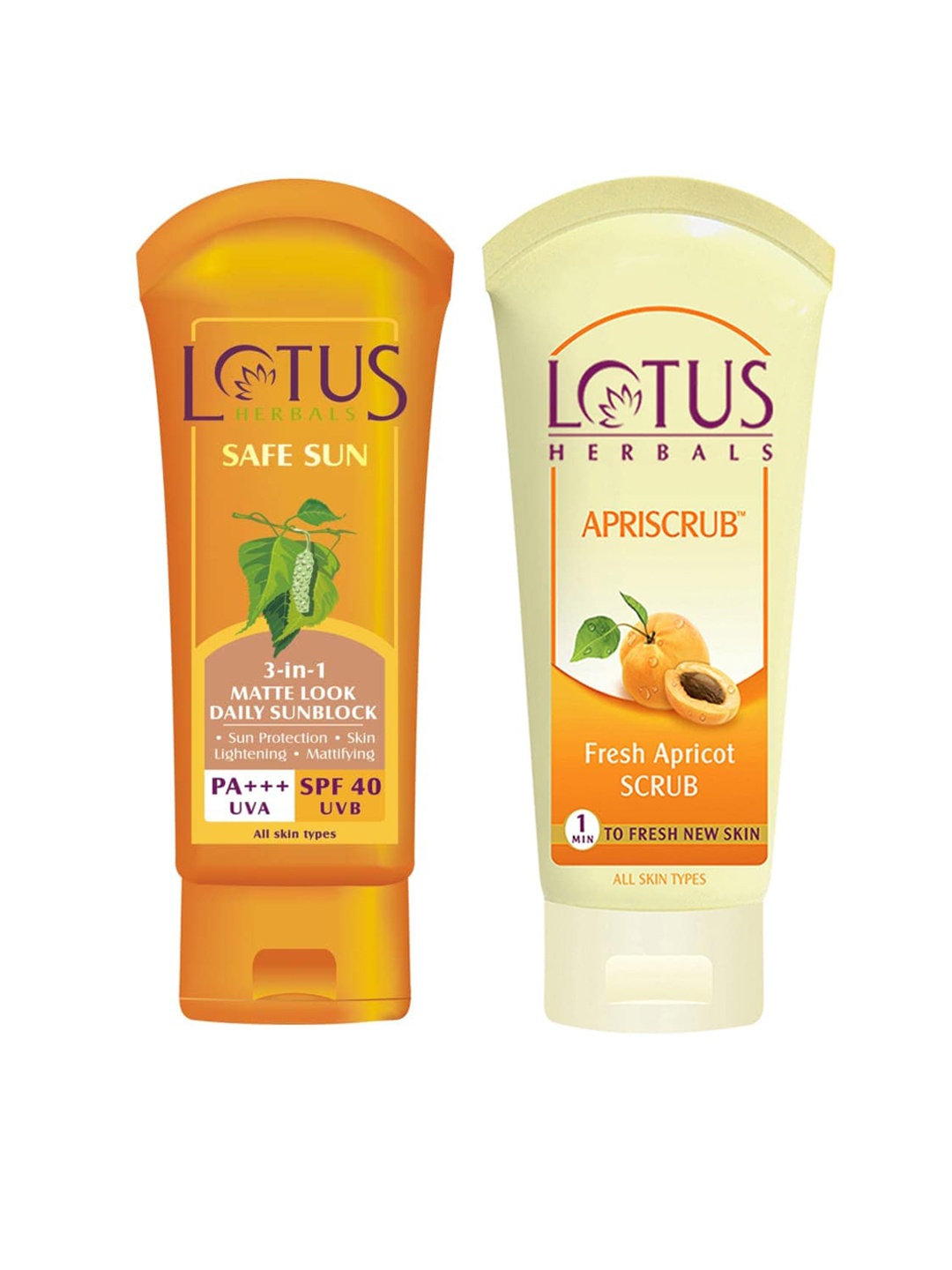 

Lotus Herbals Sustainable Set of Sunscreen & Face Scrub, Orange