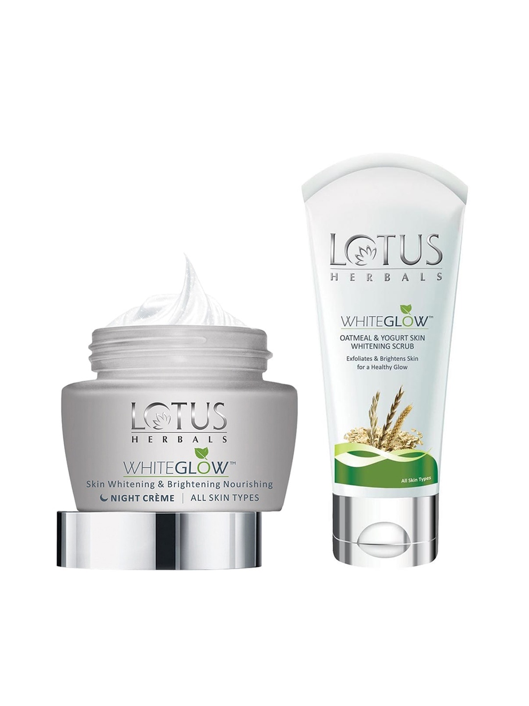 

Lotus Herbals Set of Night Creme & Whitening Scrub, White