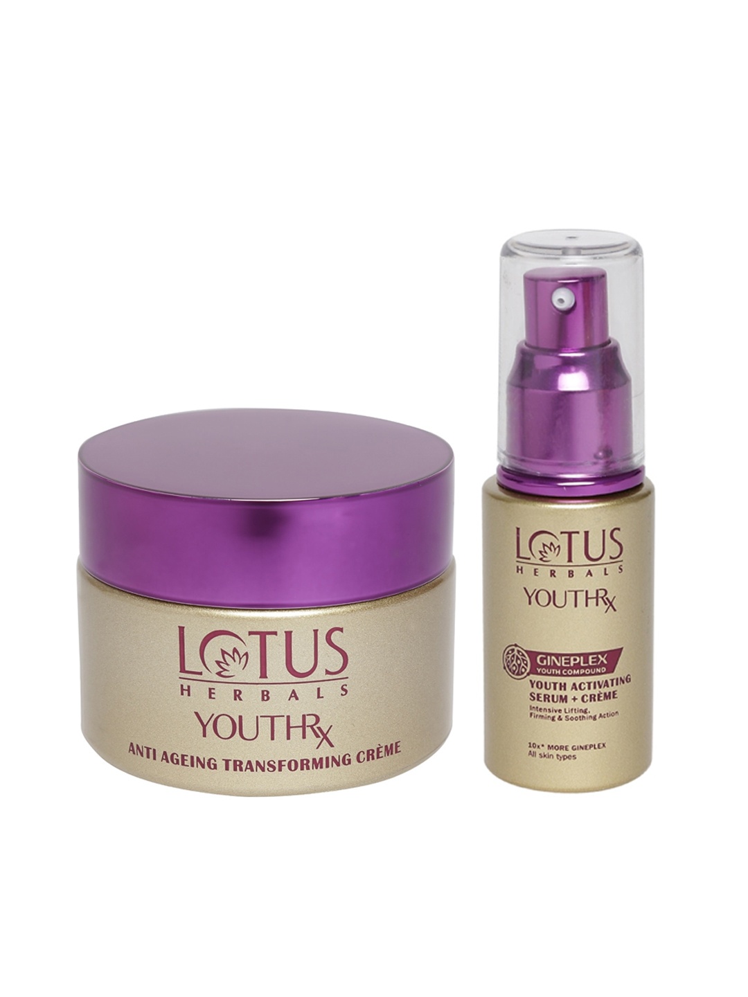 

Lotus Herbals Set of Anti-Ageing Creme & Gineplex Serum+Creme, Gold