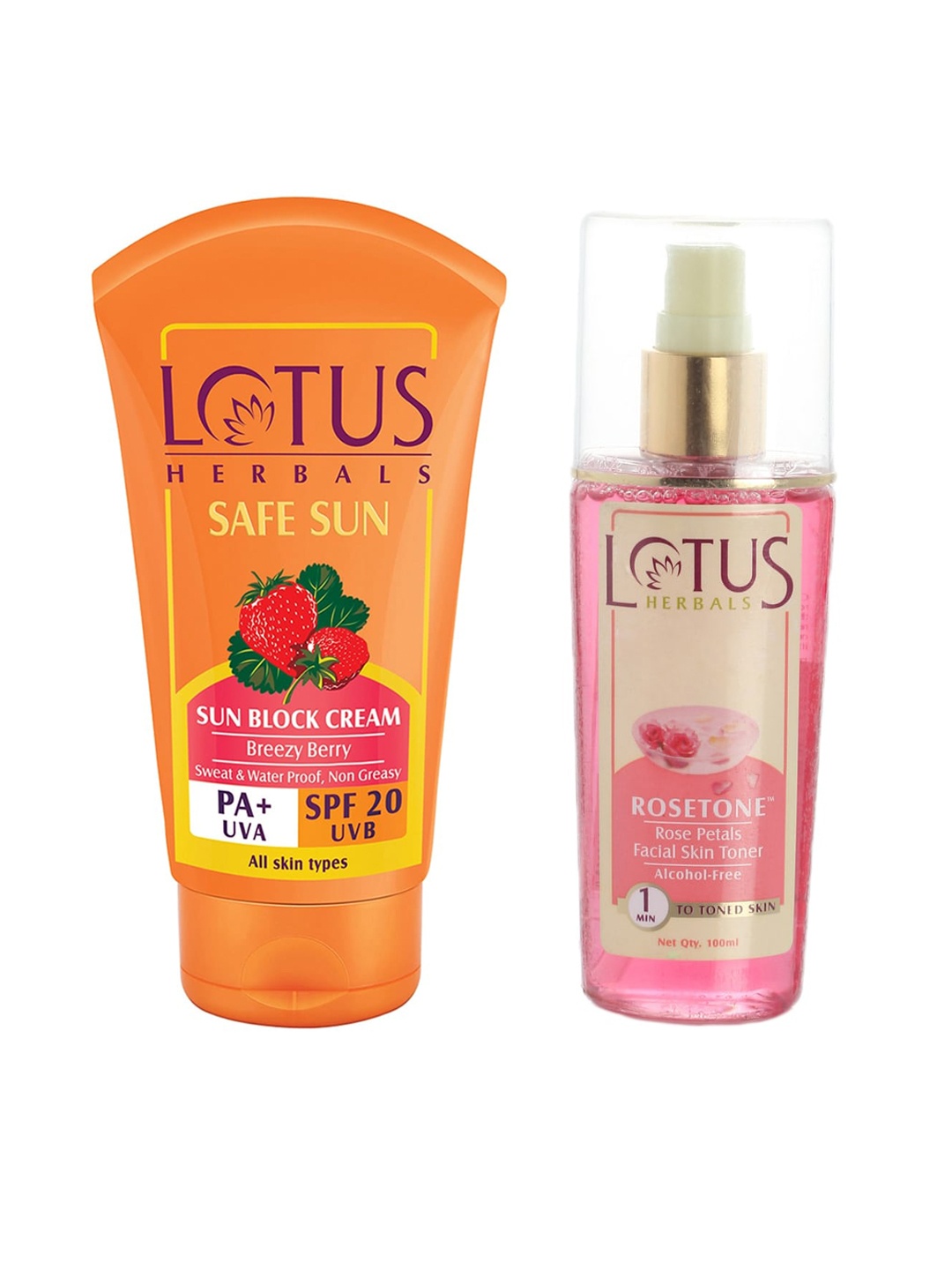 

Lotus Herbals Pack of Sustainable Skin Toner & Sunscreen, White