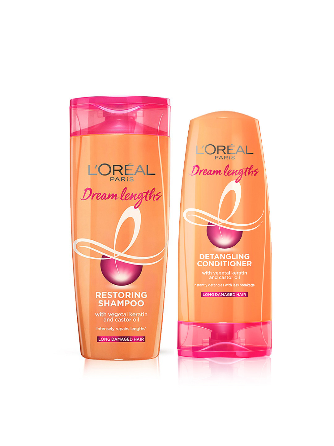 

L'Oreal Paris Dream Length Restoring Shampoo 180ml & Detangling Conditioner 71.5ml, Orange