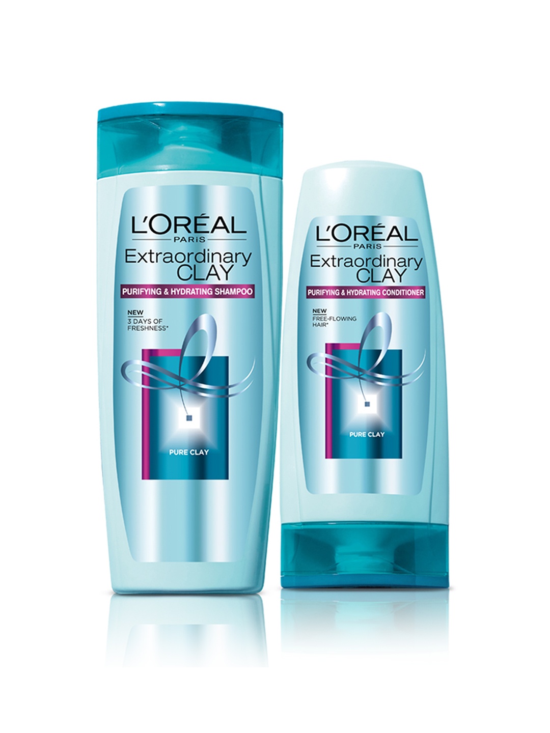 

LOreal Paris Extraordinary Clay Purifying - Hydrating Shampoo & Conditioner, Blue