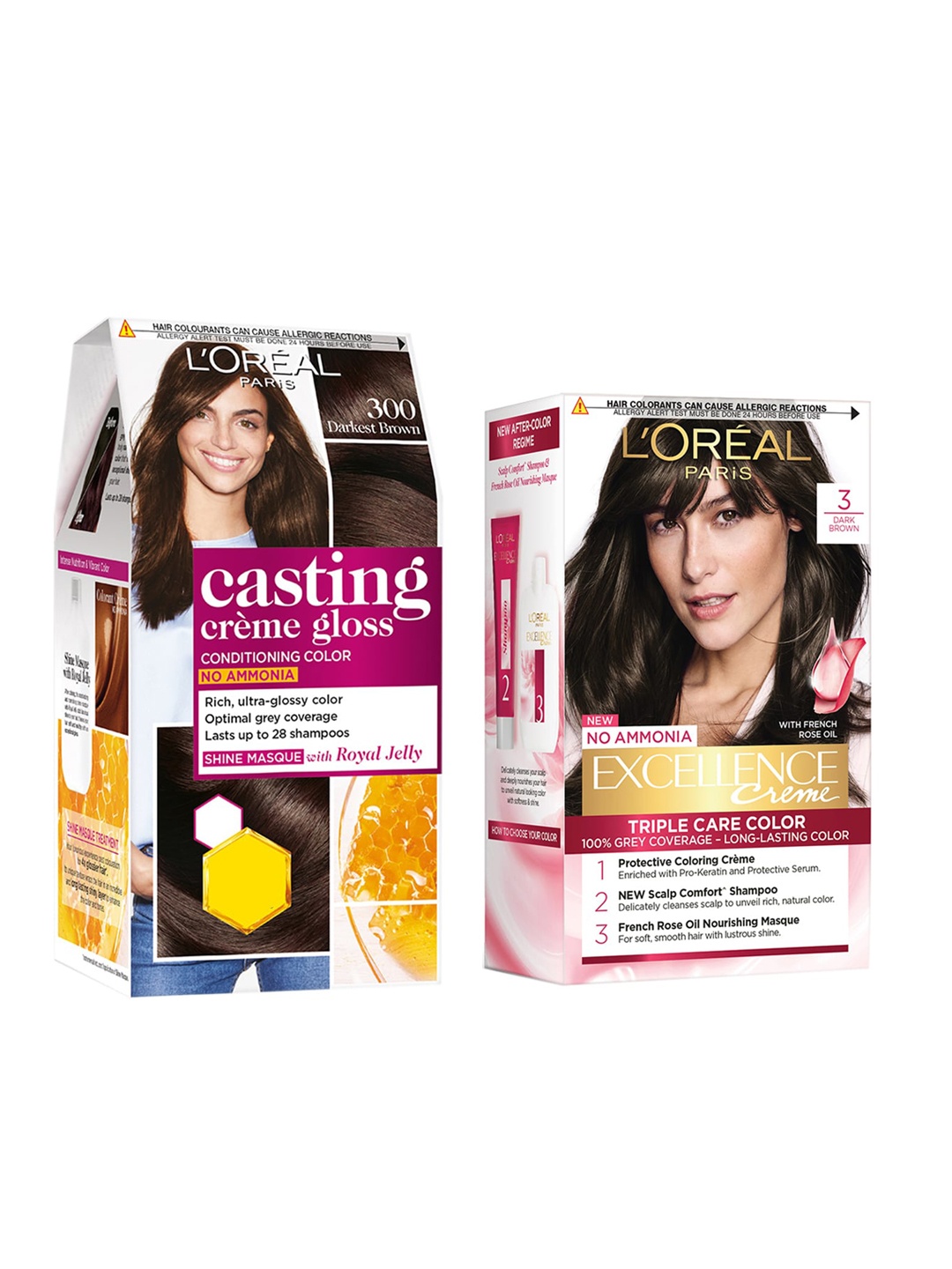 

LOreal Paris Set of Casting Creme Gloss & Excellence Natural Hair Color, Brown