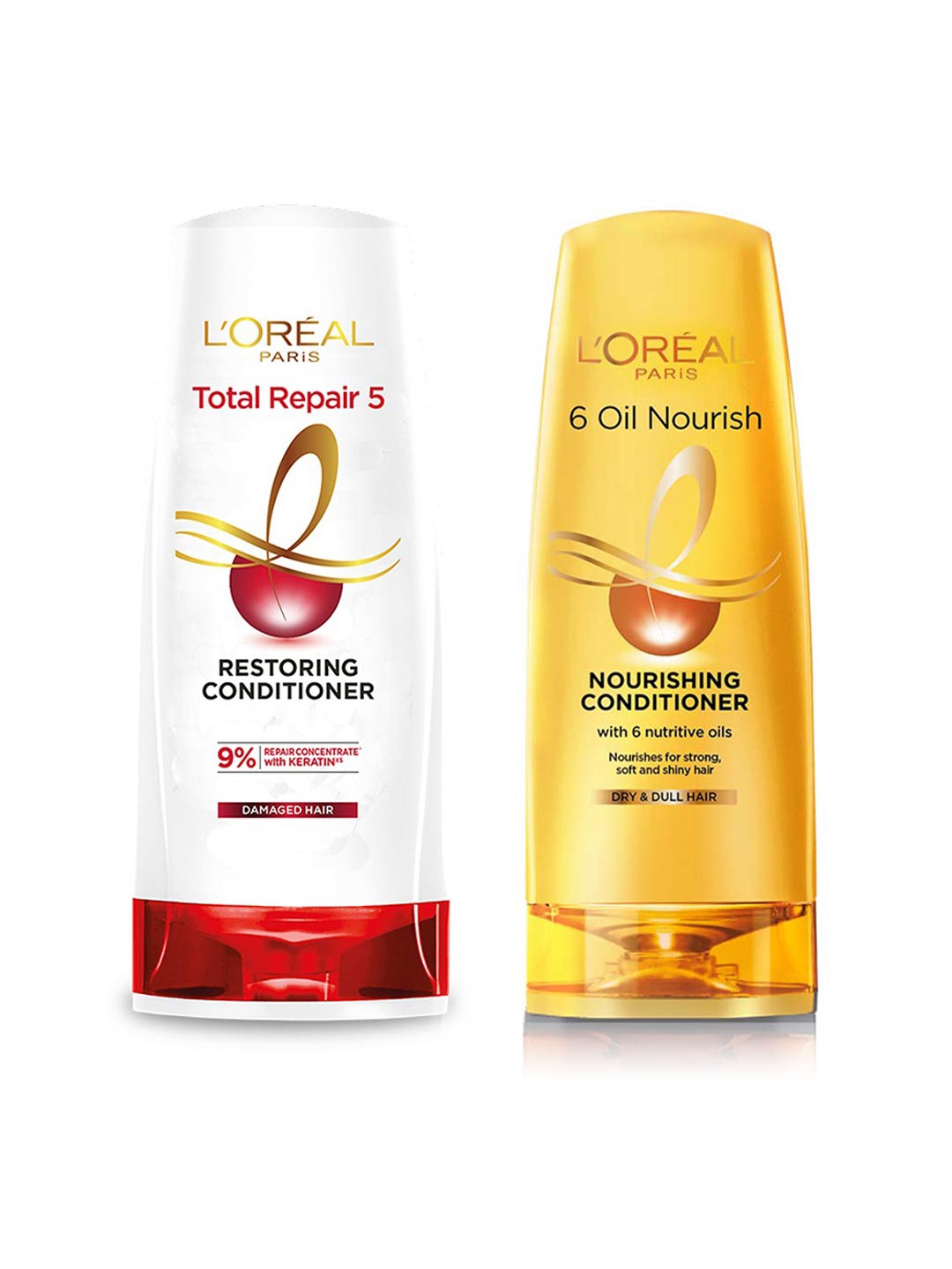 

LOreal Paris 6 Oil Nourish Conditioner 180ml & Colour Protecting Hair Conditioner 180ml, Pink