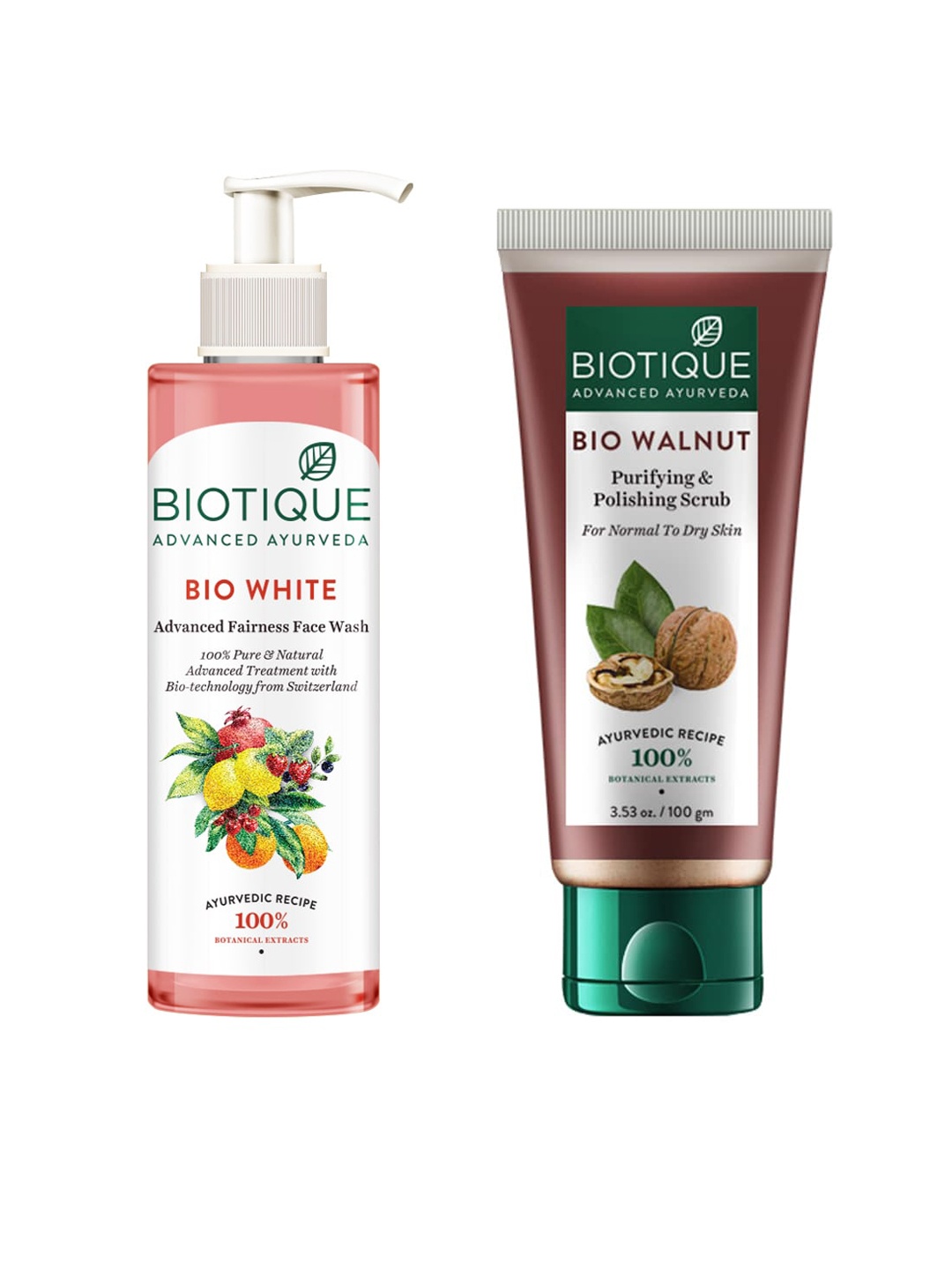 

Biotique Sustainable Set of Walnut Purifying Scrub & Face Wash, Pink