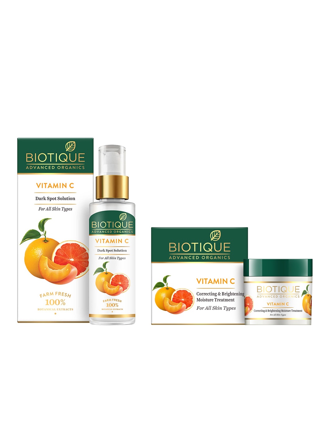 

Biotique Vitamin C Set of Advanced Organics Face Serum & Face Moisturizer, Orange