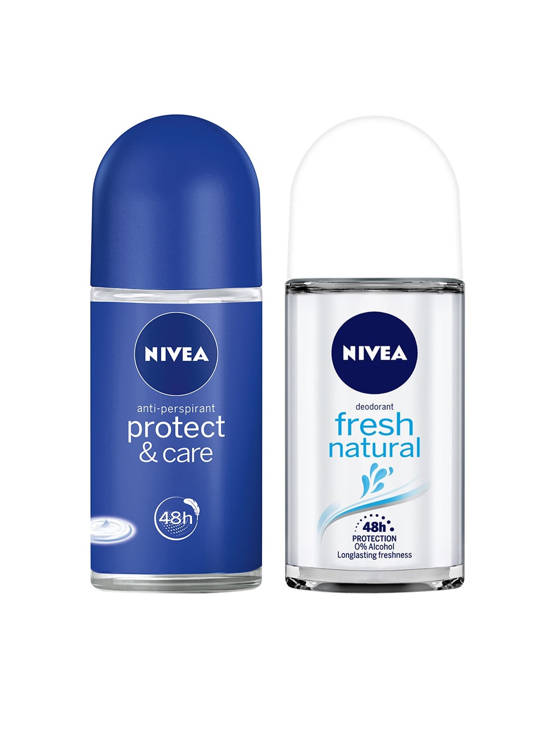 

Nivea Set of Fresh Natural - Protect & Care Roll-On Deodorants, Navy blue