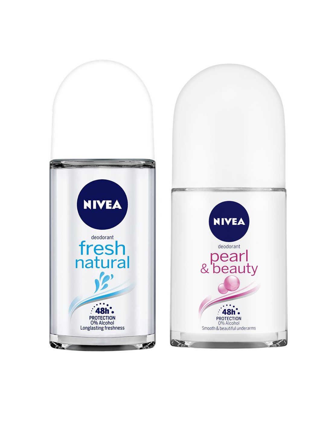 

Nivea Set of Fresh Natural - Pearl & Beauty Roll-On Deodorants, White