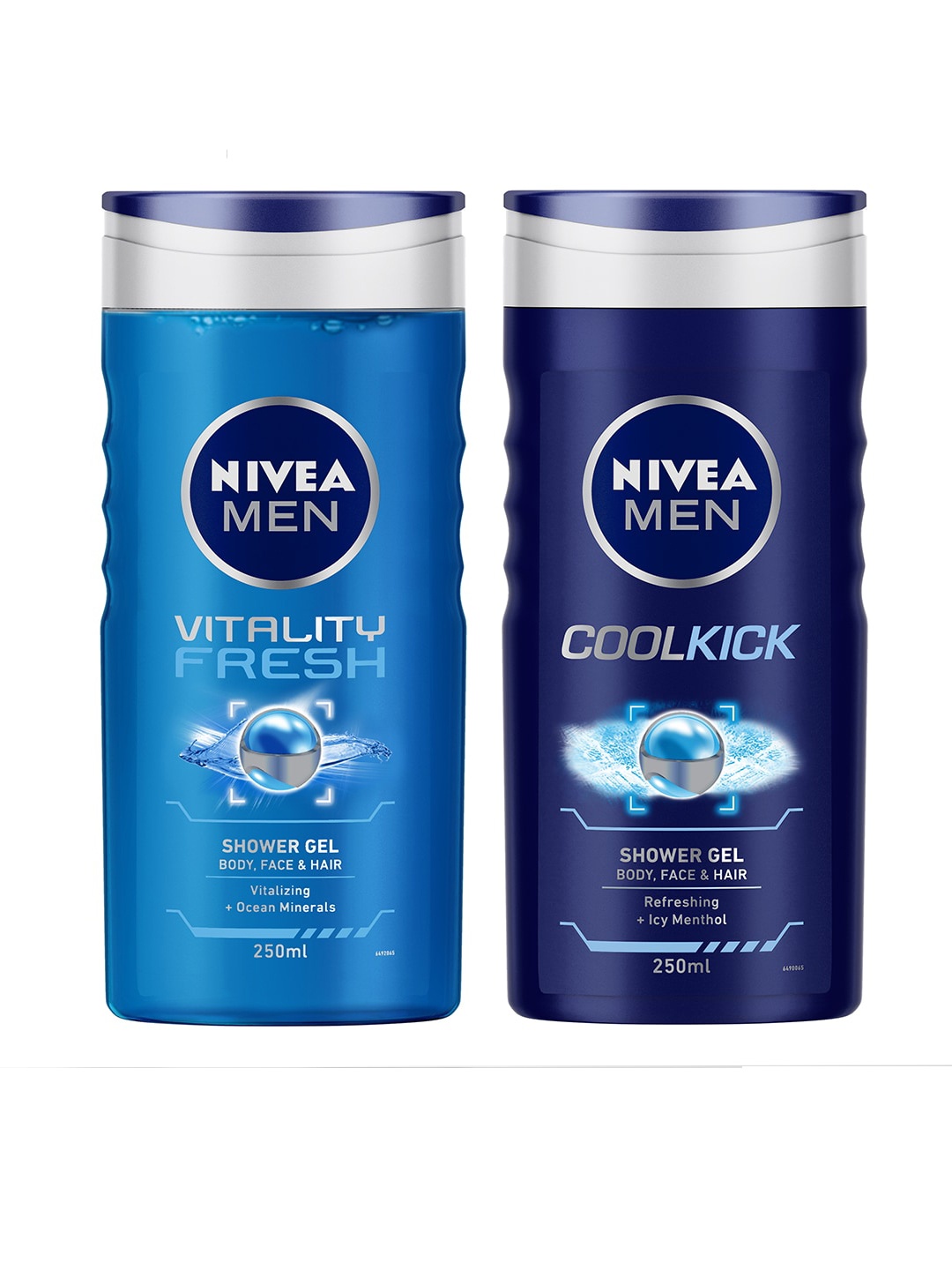 

Nivea Men Set of Vitality Fresh & CoolKick 3-in-1 Shower Gels, Blue
