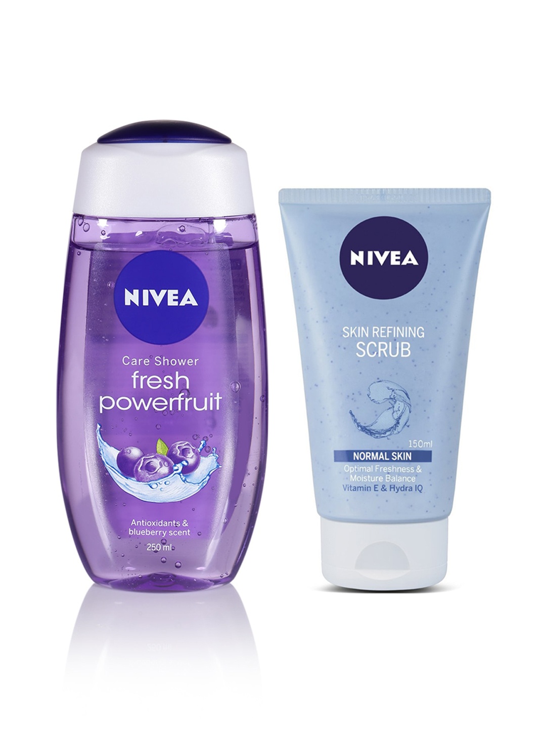 

Nivea Set of Fresh Powerfruit Care Shower Gel & Skin Refining Scrub, Blue
