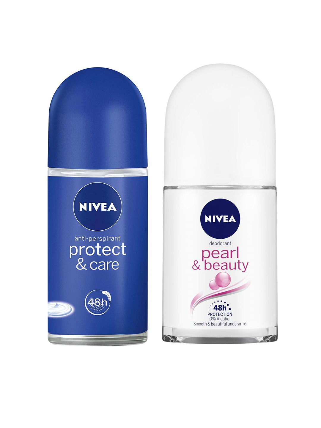 

Nivea Set of Protect & Care with Pearl & Beauty Roll-On Deodorants, Navy blue