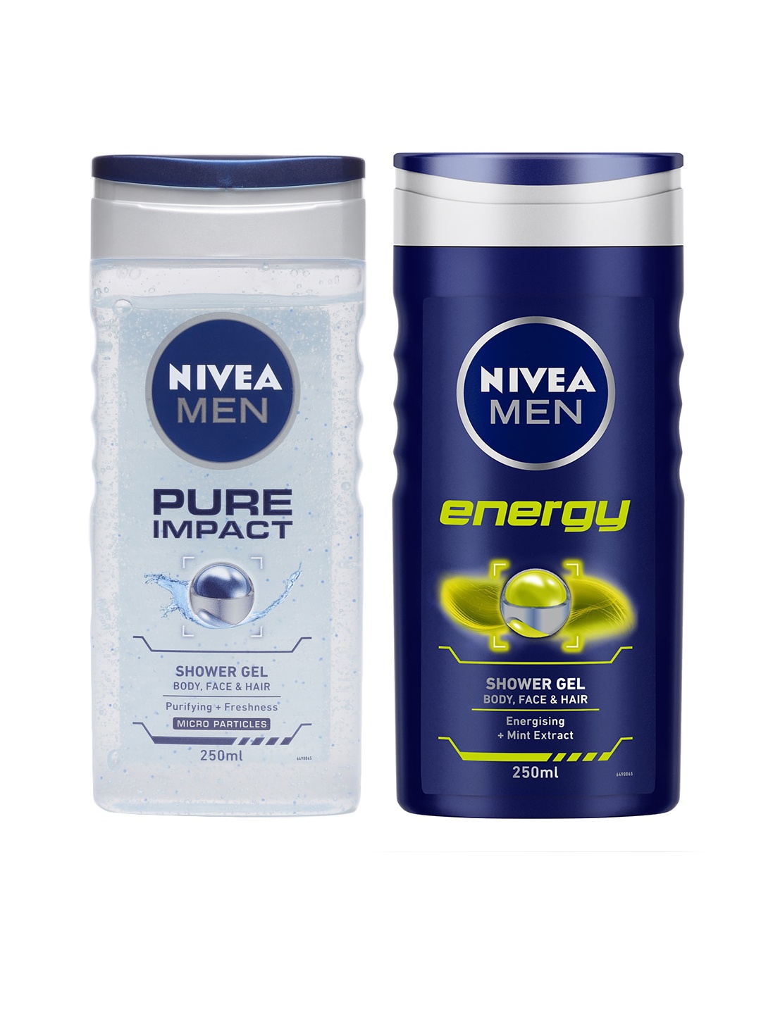 

Nivea Men Set of Energy & Pure Impact 3-in-1 Shower Gels, Blue