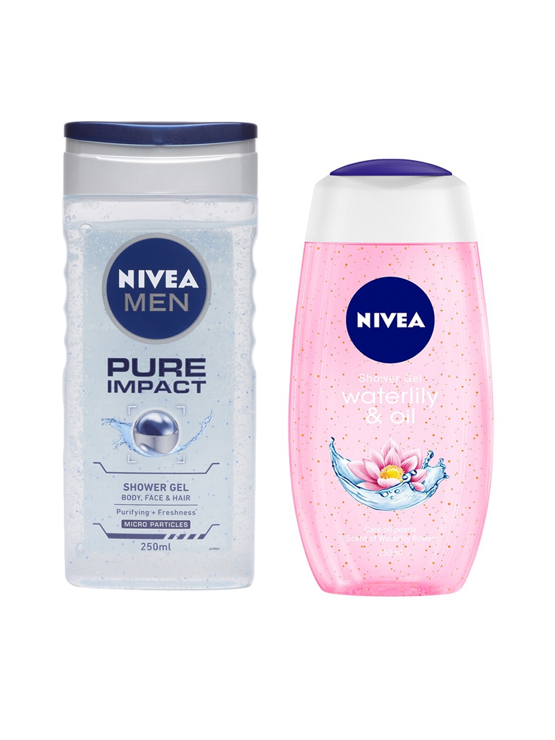 

Nivea Unisex Set of Pure Impact 3-in-1 with Waterlily & Oil Shower Gel, Pink