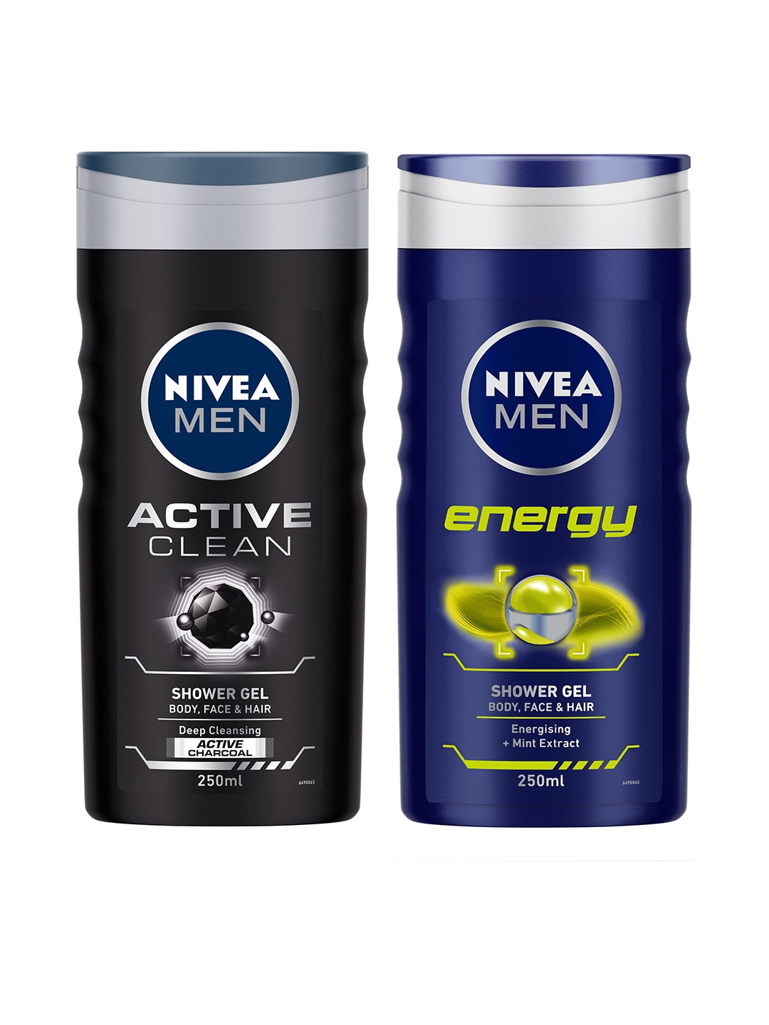 

Nivea Men Set of Active Clean & Energy 3-in-1 Shower Gels, Navy blue