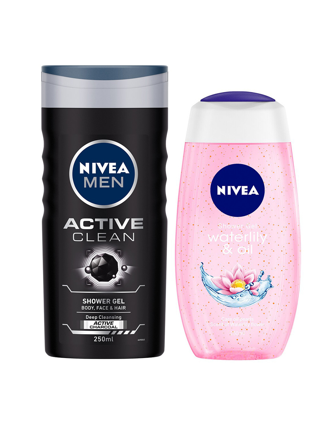 

Nivea Unisex Set of Active Clean 3-in-1 with Waterlily & Oil Shower Gel, Pink