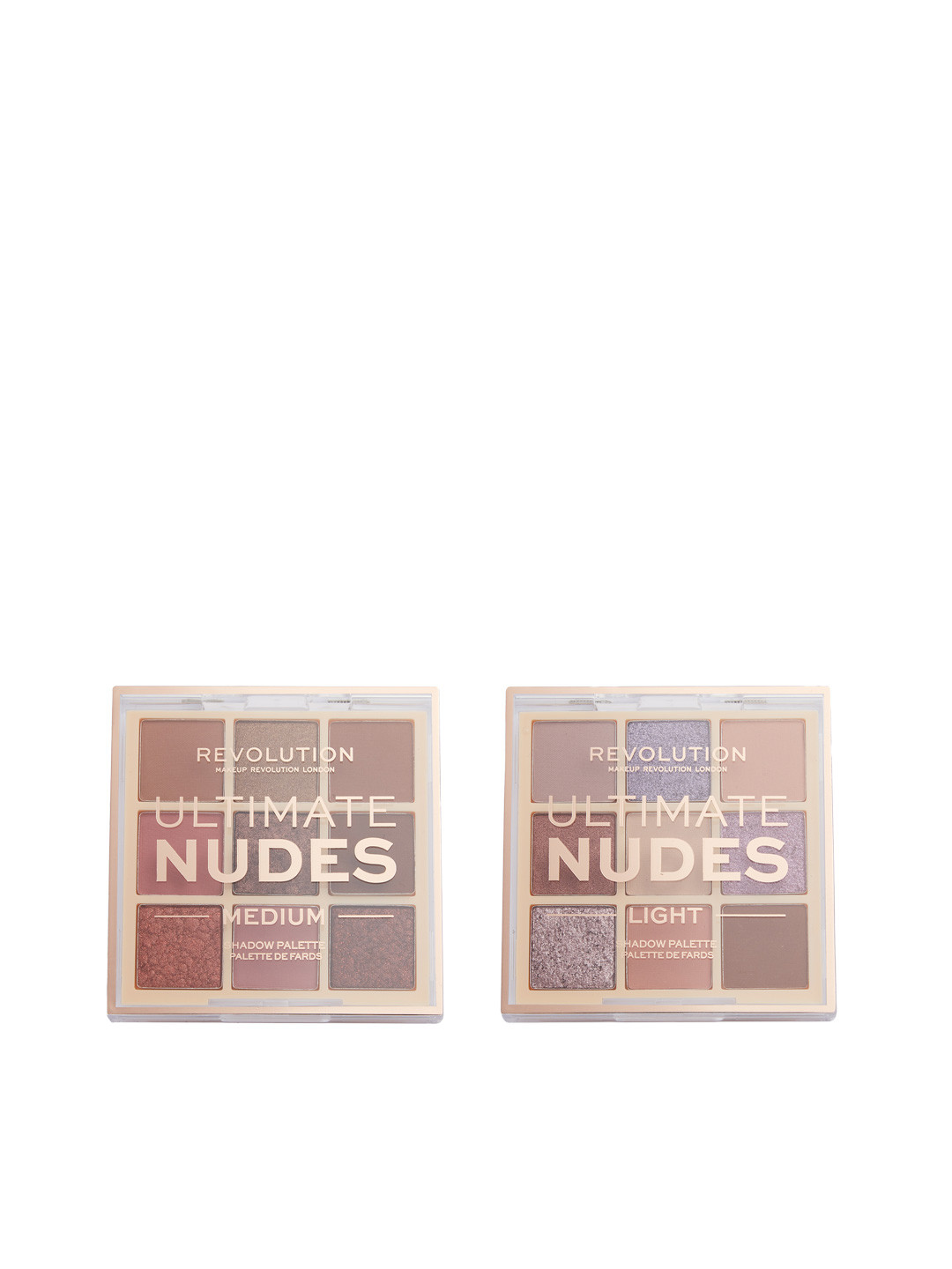 

Makeup Revolution London Set of 2 Ultimate Nudes Shadow Palette - Medium & Light, Multi