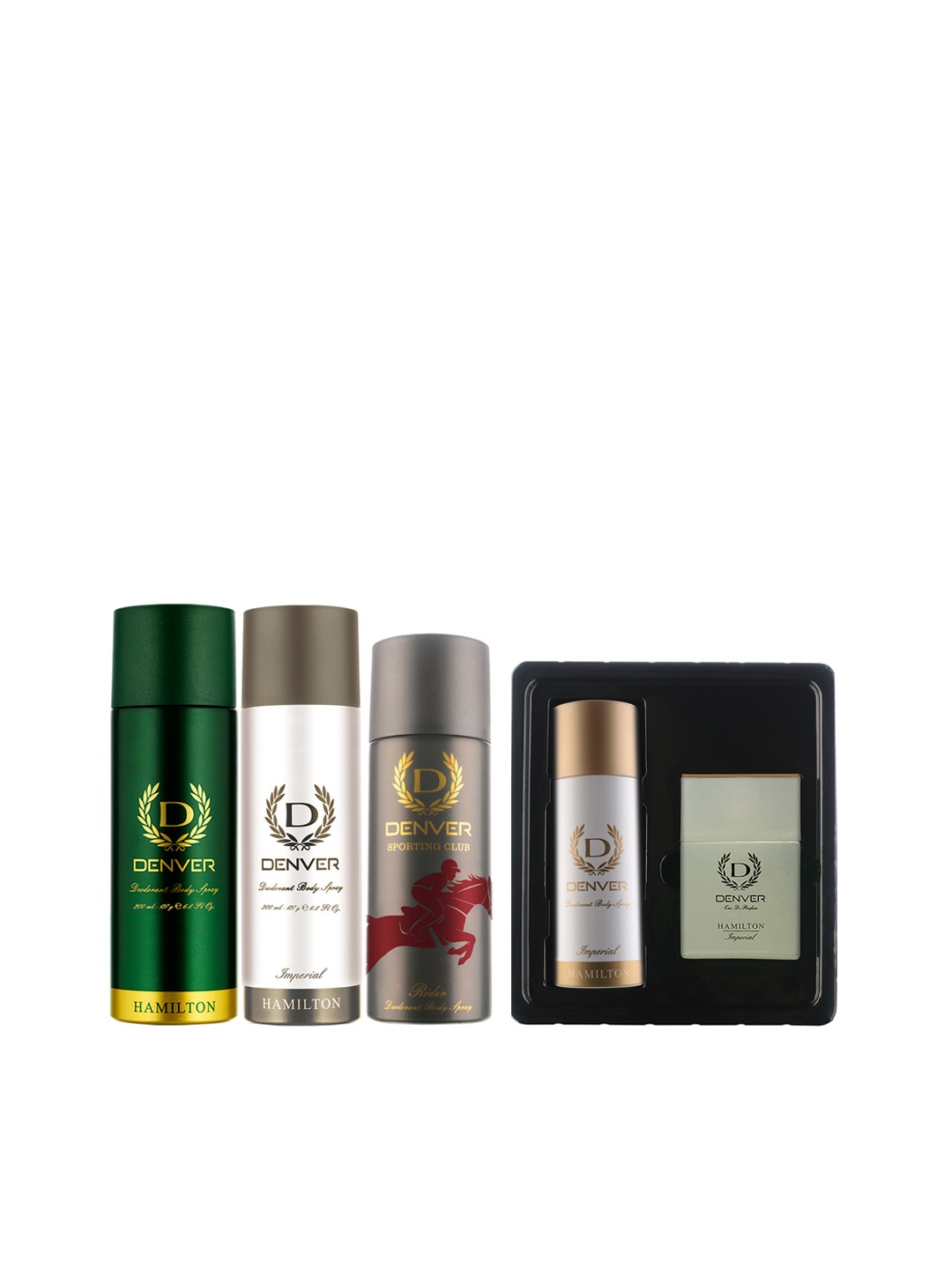 

Denver Men Set of 1 Hamilton Eau de Parfum & 4 Deodorants, Multi