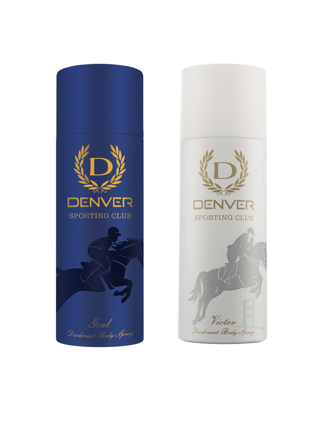 

Denver Men Set of 2 Sporting Club Deodorants - Goal & Victor - 165 ml each, Blue