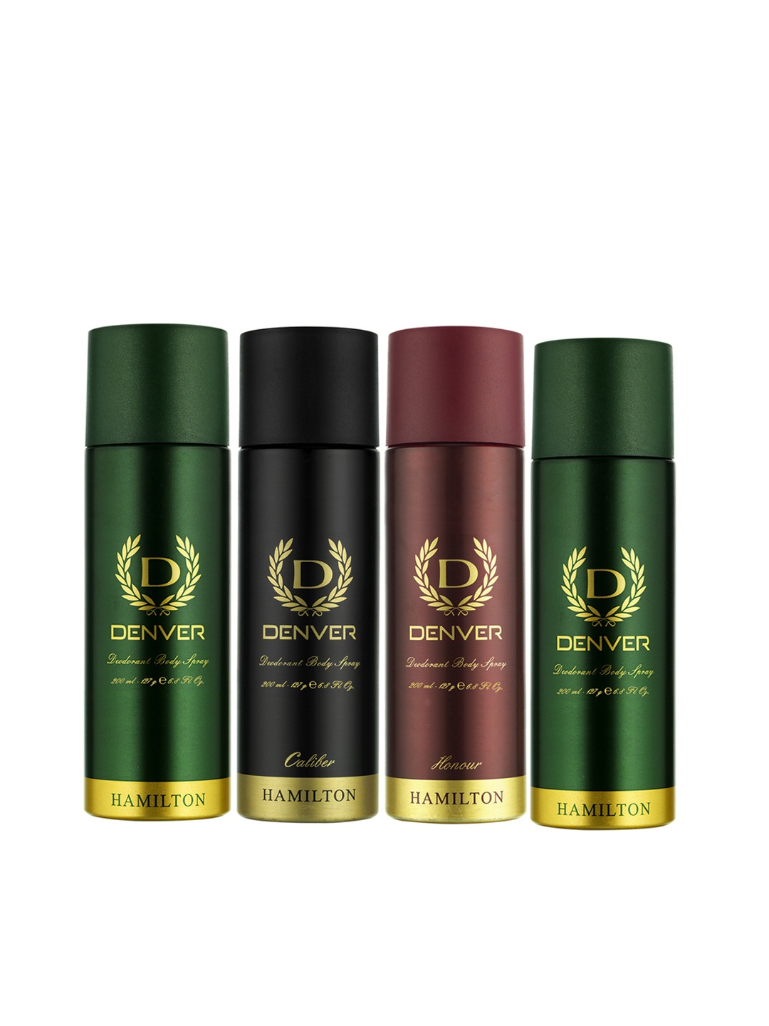 

Denver Men Set of 4 Hamilton Deodorants - 200 ml each, Multi