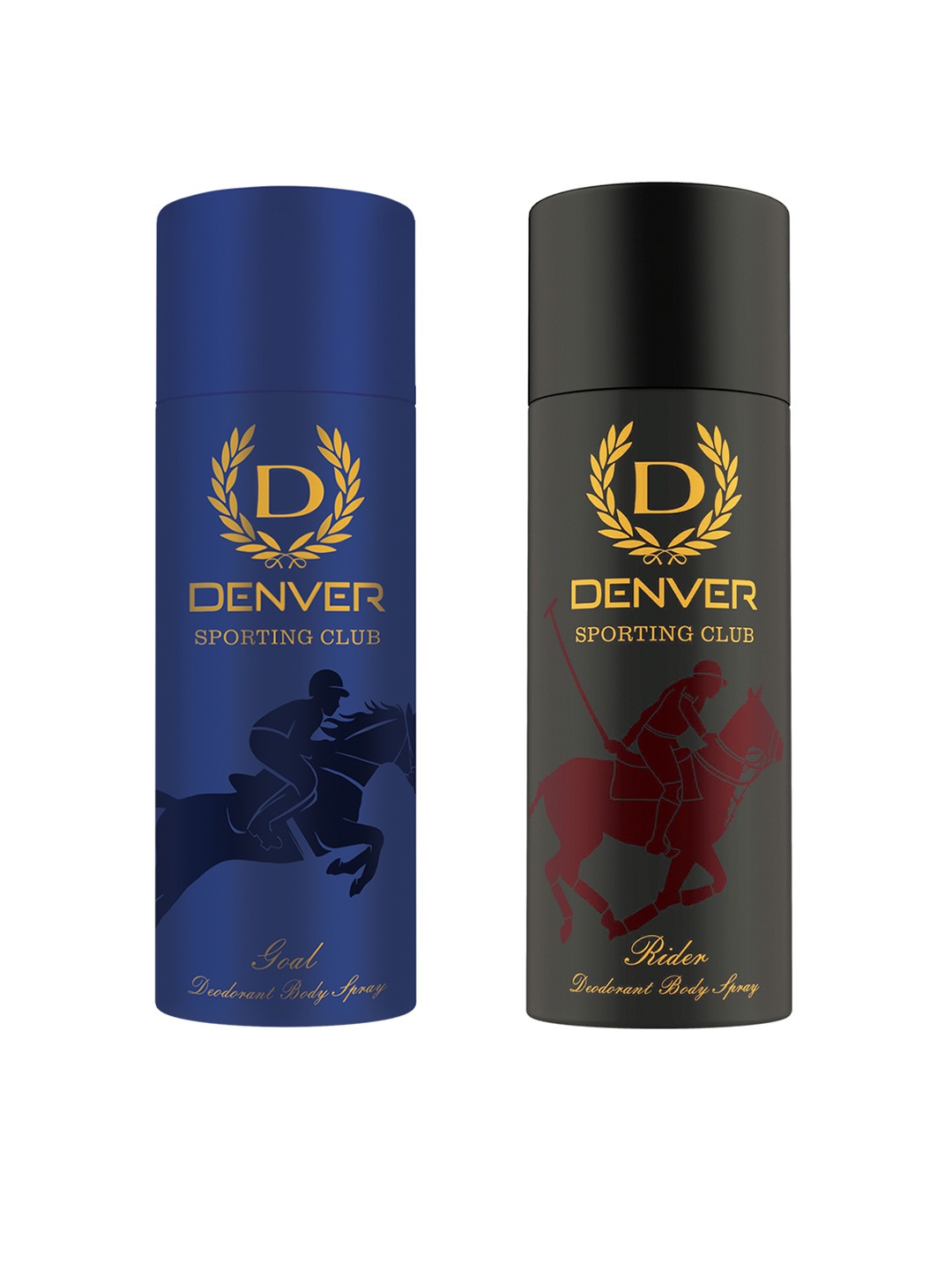 

Denver Men Set of 2 Sporting Club Deodorants - Goal & Rider - 165 ml each, Blue