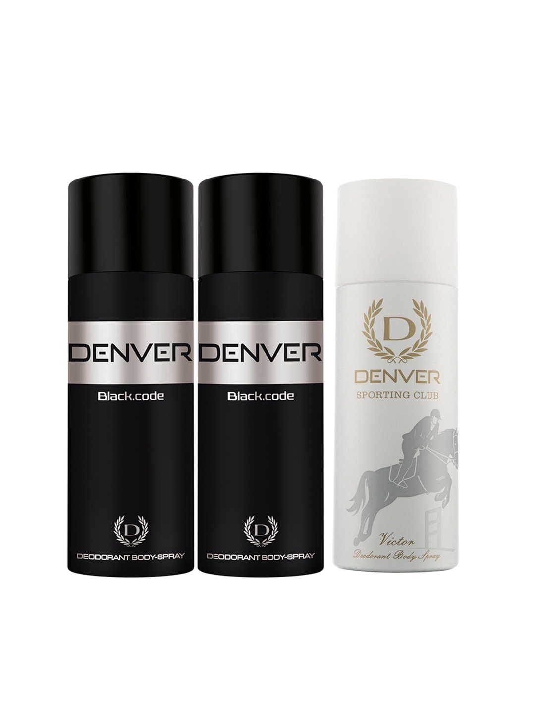 

Denver Men Set of Sporting Club Victor & 2 Black Code Deodorants