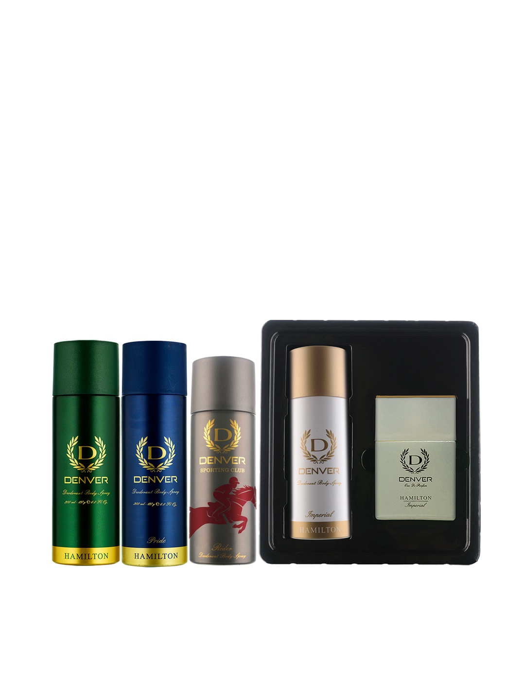 

Denver Men Set of 4 Deodorants with Imperial Hamilton EDP, Green