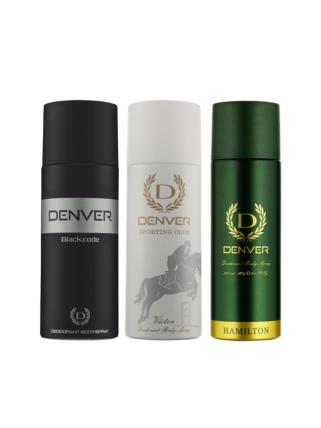 

Denver Men Set of 3 Hamilton - Sporting Club Victor - Black Code Deodorants, White