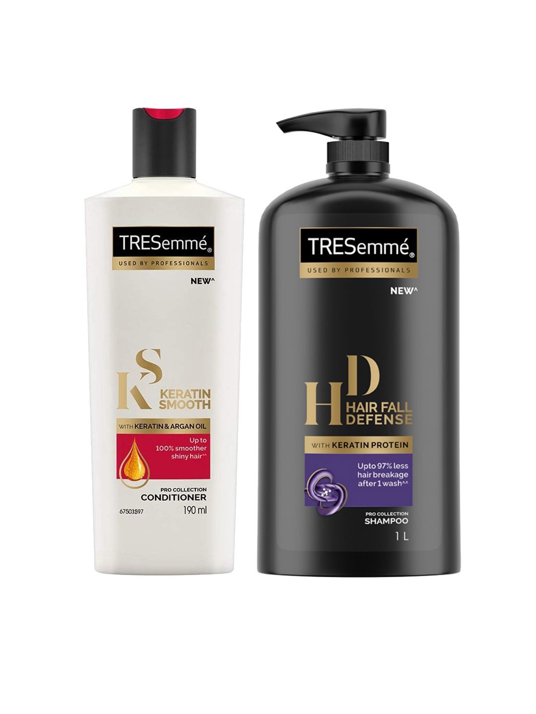 

TRESemme Set of Keratin Smooth Conditioner & Hair Fall Defence Shampoo, Black