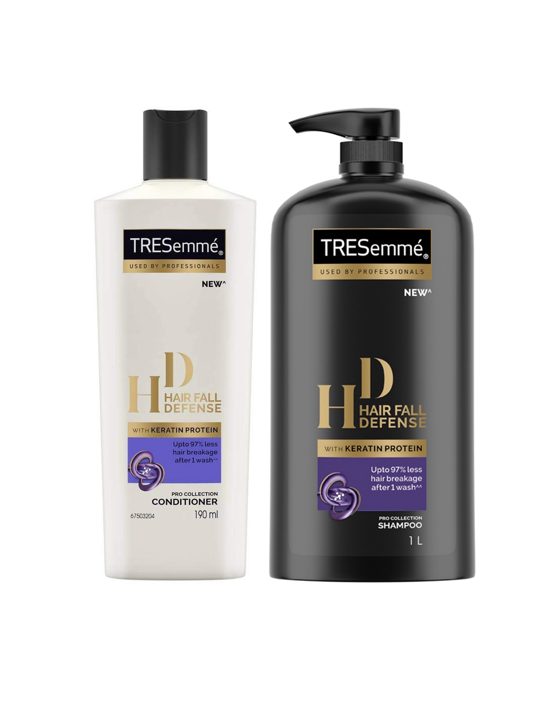 

TRESemme Set of Hair Fall Defense Pro Collection Shampoo & Conditioner, Black