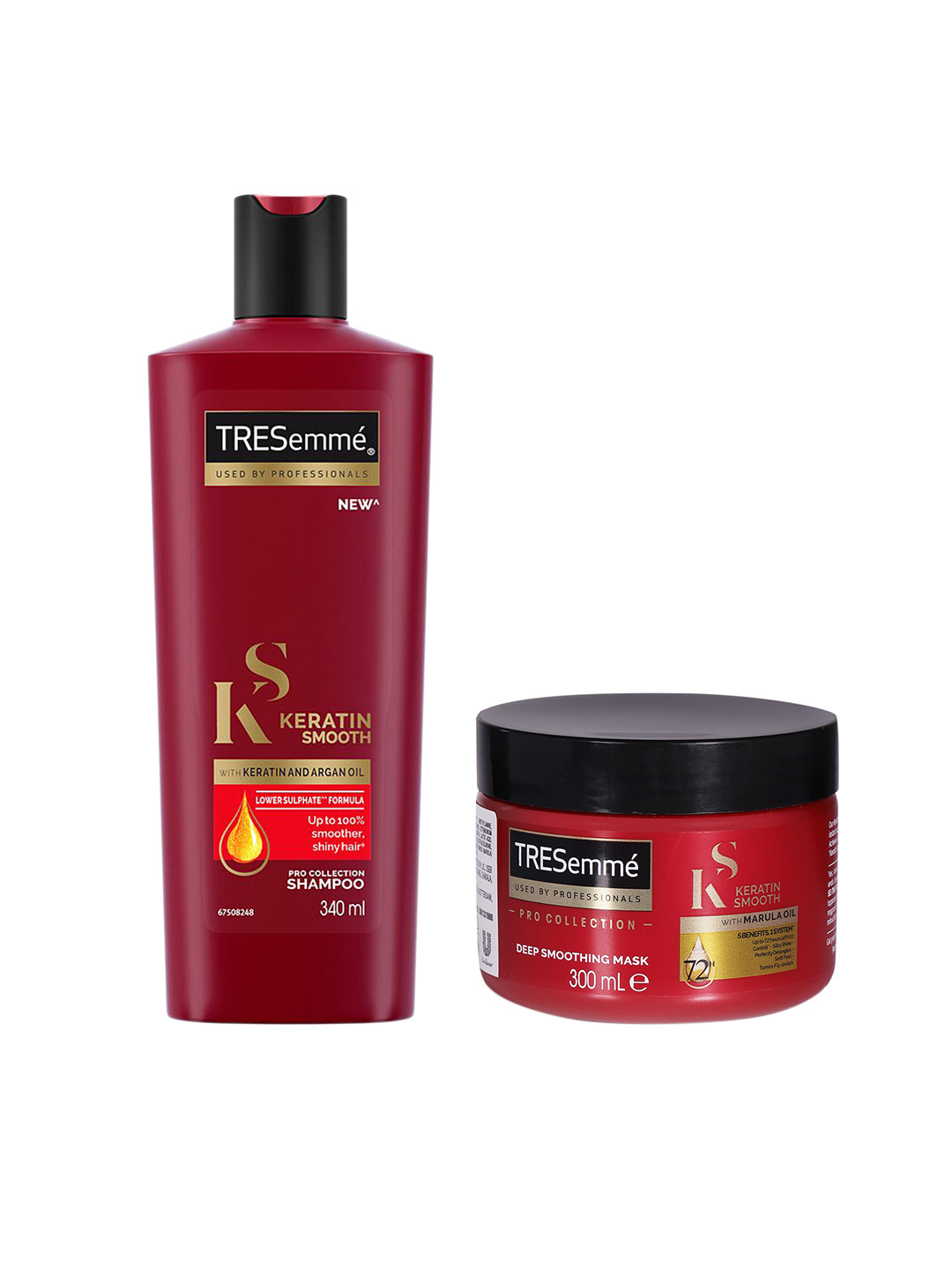 

TRESemme Set of Keratin Smooth Pro Collection Shampoo & Deep Smoothening Hair Mask, Red