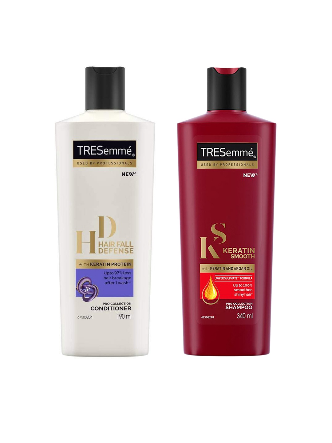 

TRESemme Set of Keratin Smooth Pro Collection Shampoo & Hair Fall Defense Conditioner, Red