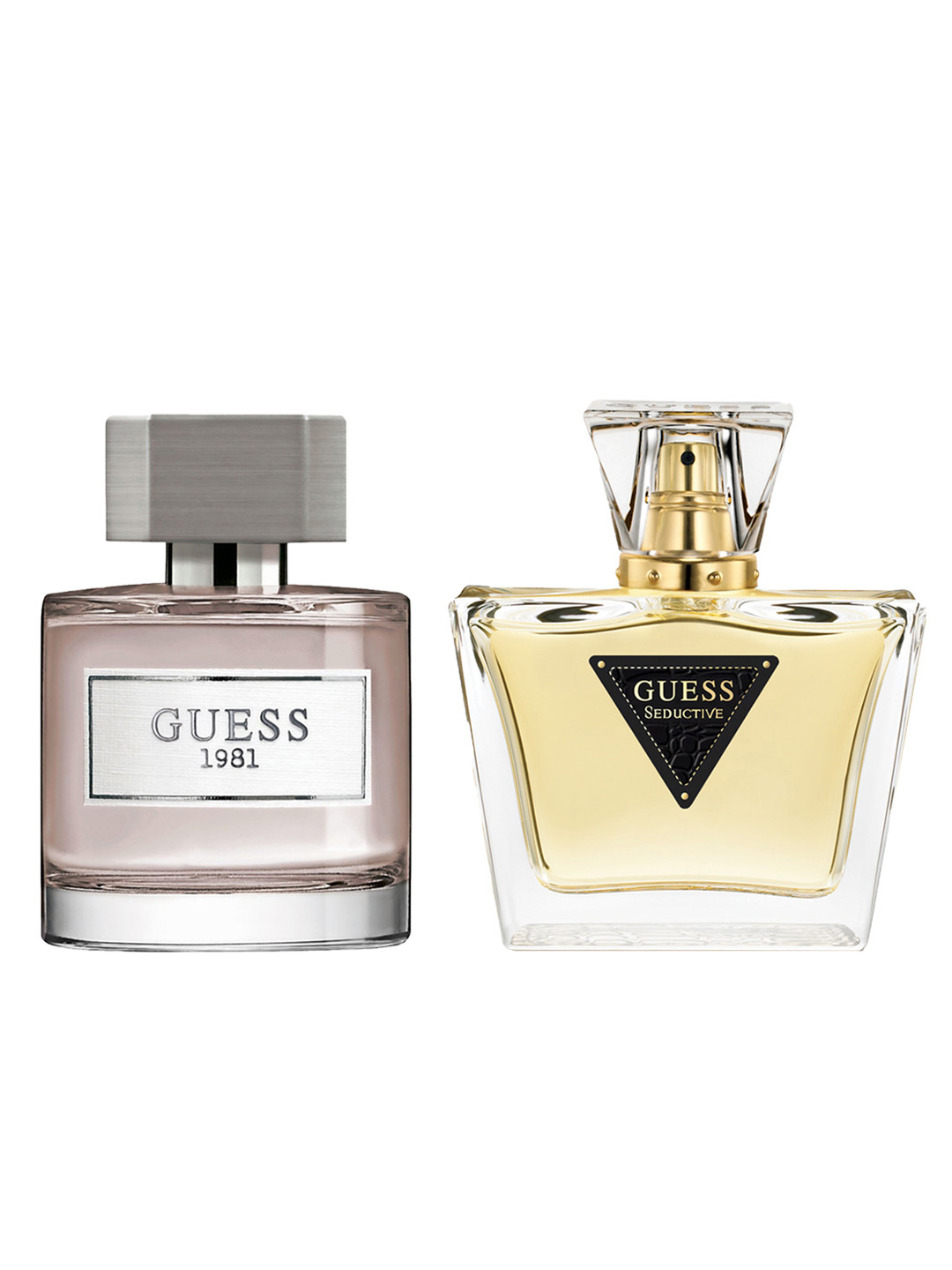 

GUESS Men 1981 Pour Homme Eau De Toilette & Women Seductive EDT Spray, Gold